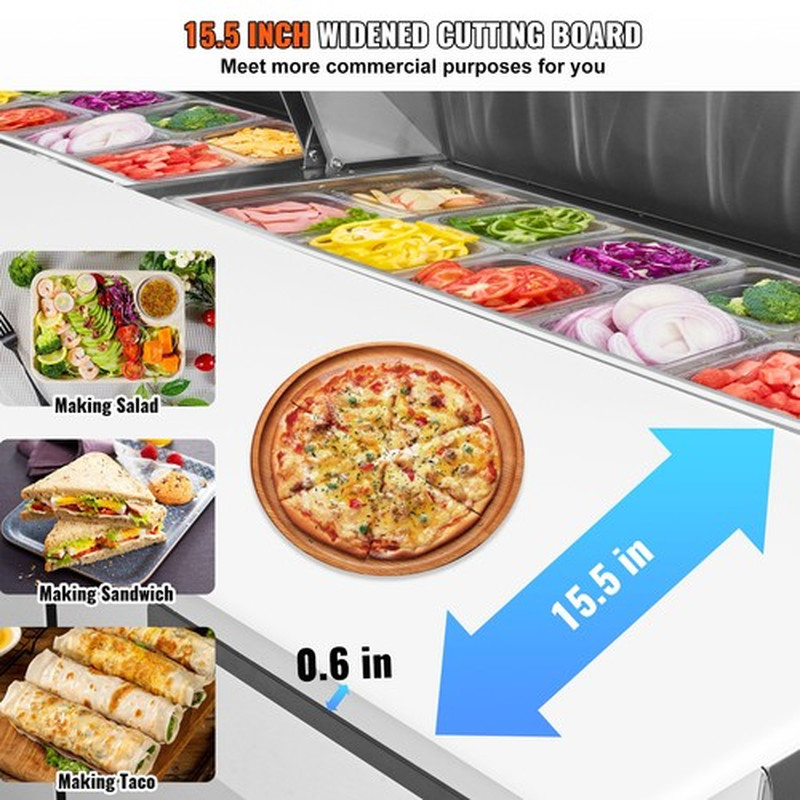 Refrigeration 72″W Sandwich Salad Prep Table 3 Doors with 18 Pan Capacity