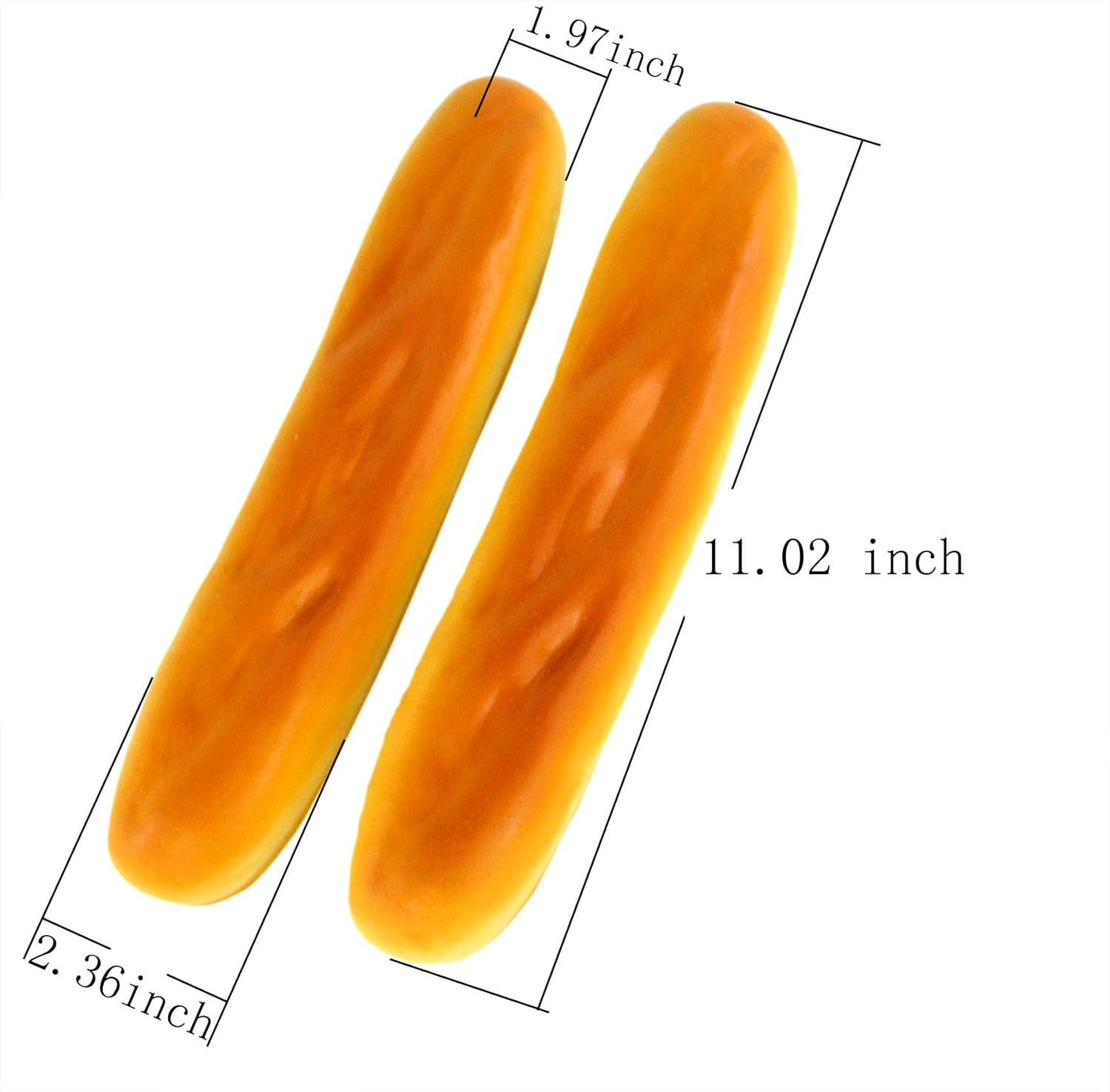 11 Inches PU Material Lifelike Fake Cake Artificial French Long Bread Food for H