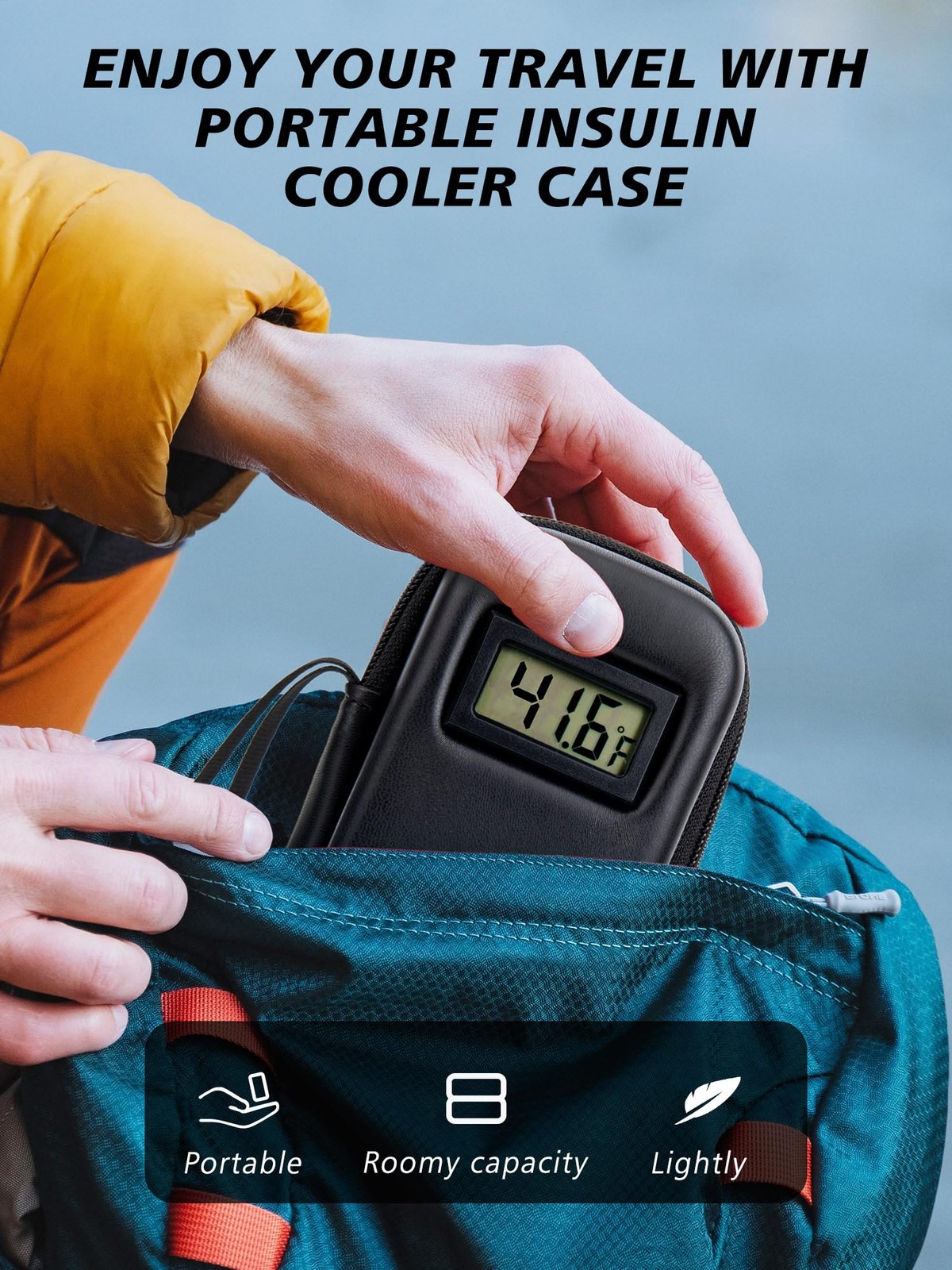 YOUSHARES Insulin Cooler Travel Case with Temperature Display – Refrigerated Med