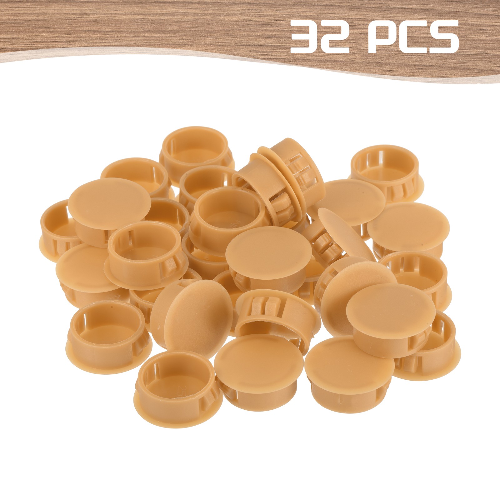 32Pcs 25mm Orange Nylon Plastic Round Locking Hole Plugs Insert End Caps