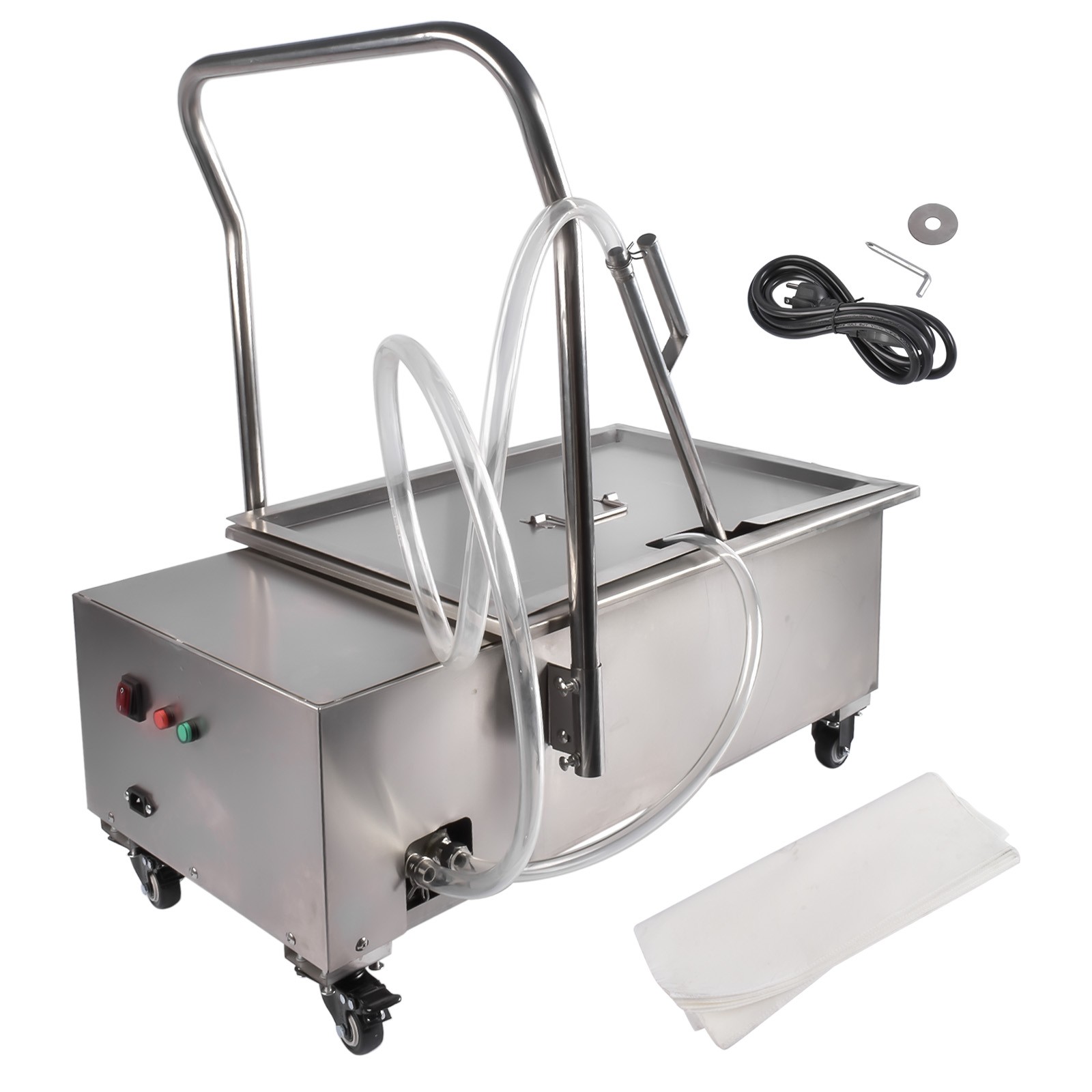 Fryer Oil Filter Cart Machine Commercial Cooking Oil Filtration System 370W