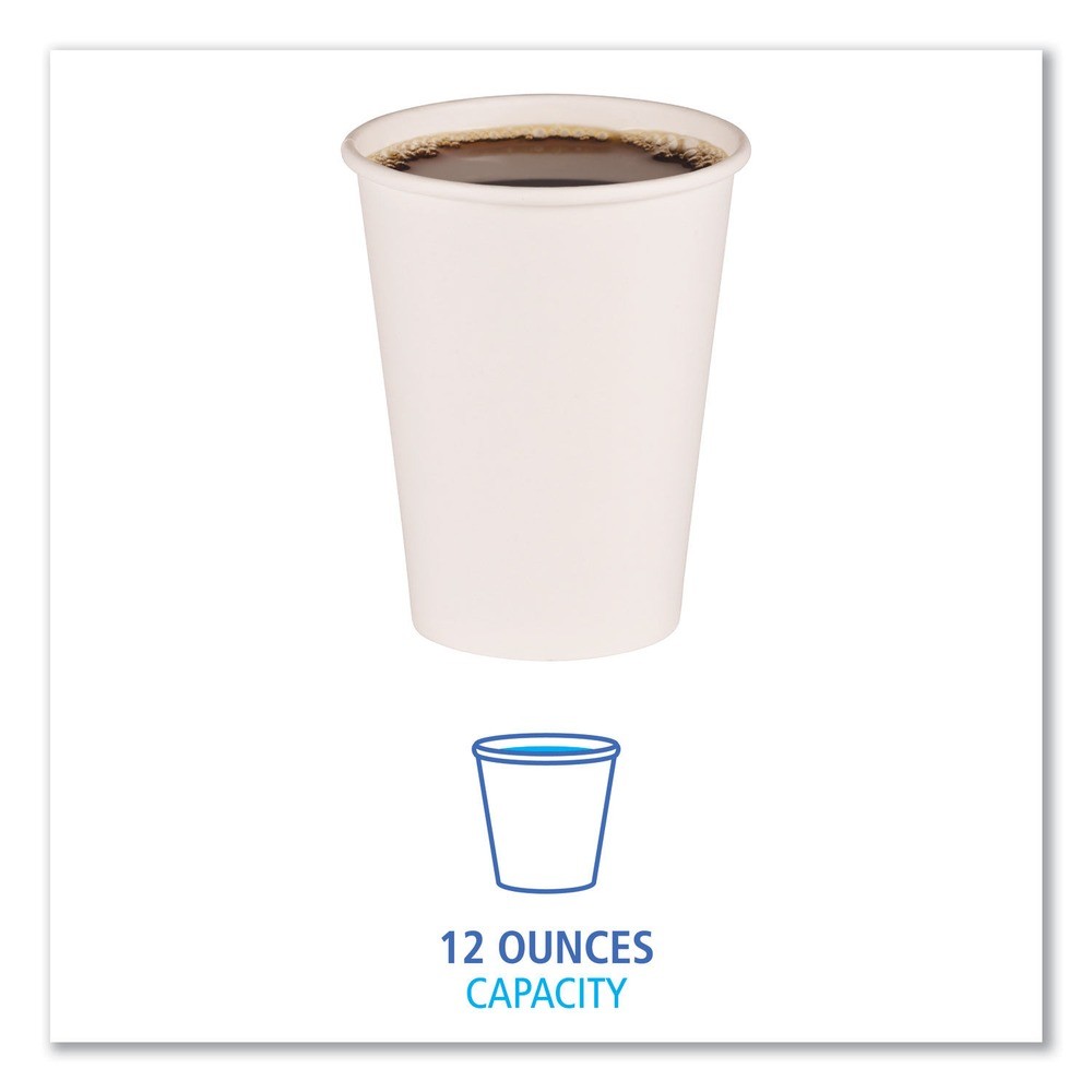 Boardwalk WHT12HCUP 12 oz Paper Hot Cups – White (50 Cp/Slv, 20 Slv/Ct) New