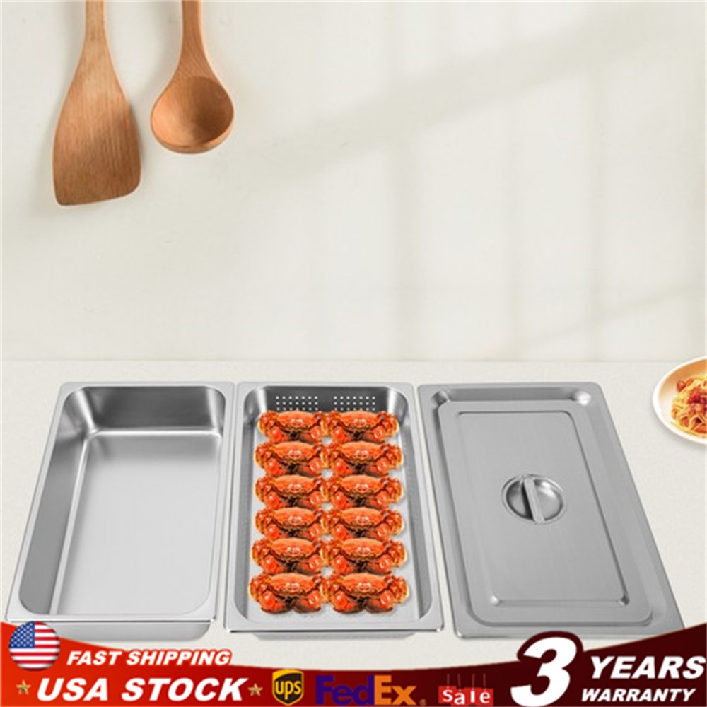 Full Size Perforated Stainless Steel Steam Table Food Pan Deep Hotel Steam Pan
