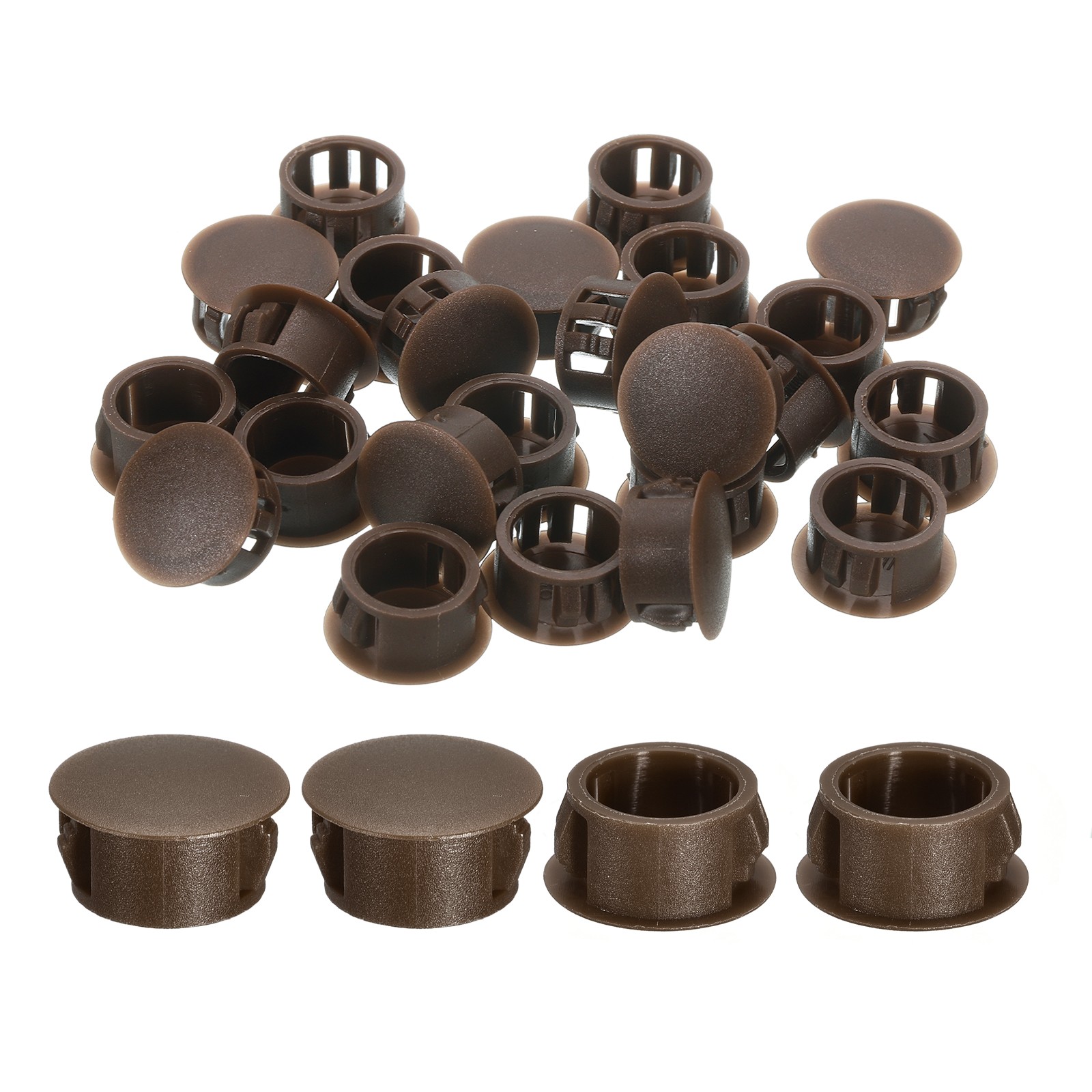 38Pcs 16mm(5/8″) Flush Type Panel Round Snap in Fastener, Brown