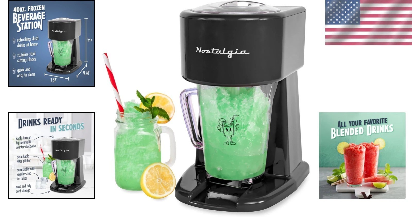 Automatic Mixing Slushie Machine – 40oz Capacity for Cocktails & Margaritas