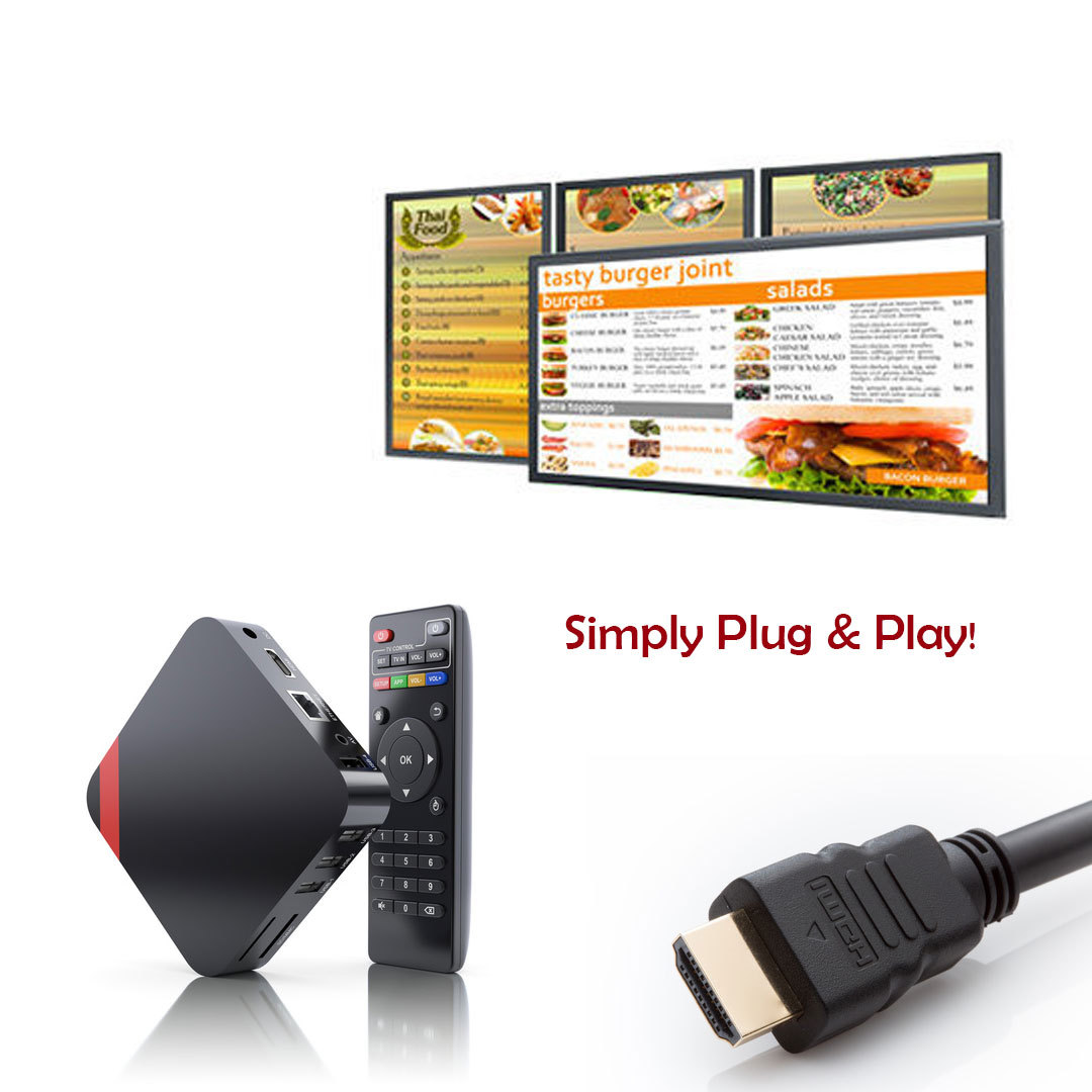 Digital Signage Menu Players with Free Signage Software for Regular TV Menu