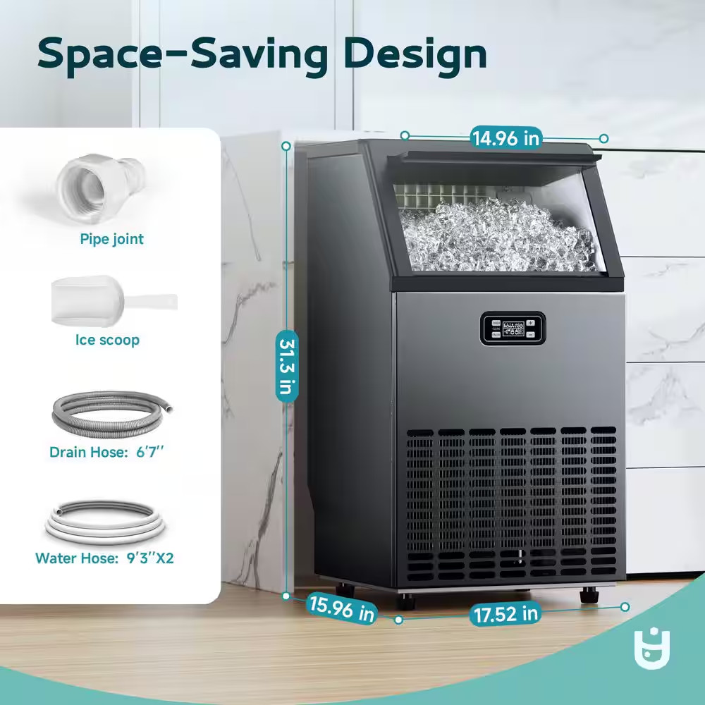 17.6 In. 150 Lbs. /24H Full Size Cubes Built-In/Freestanding Commercial Ice Make