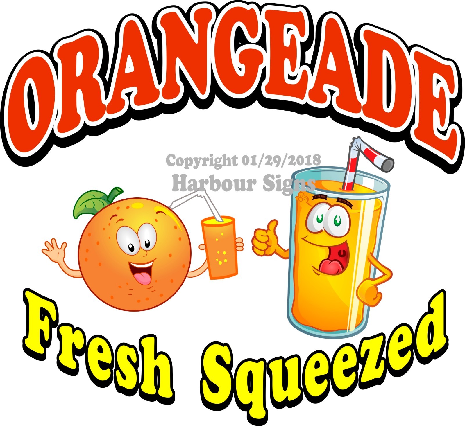 Orangeade Fresh Squeezed DECAL (CHOOSE YOUR SIZE) Food Truck Concession Sticker