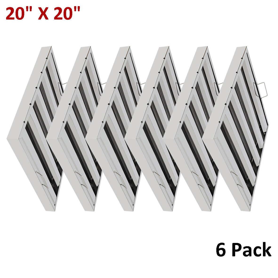 20″X20″ Commercial Hood Filters 6 Pcs Stainless Steel Hood Grease Filter Baffle