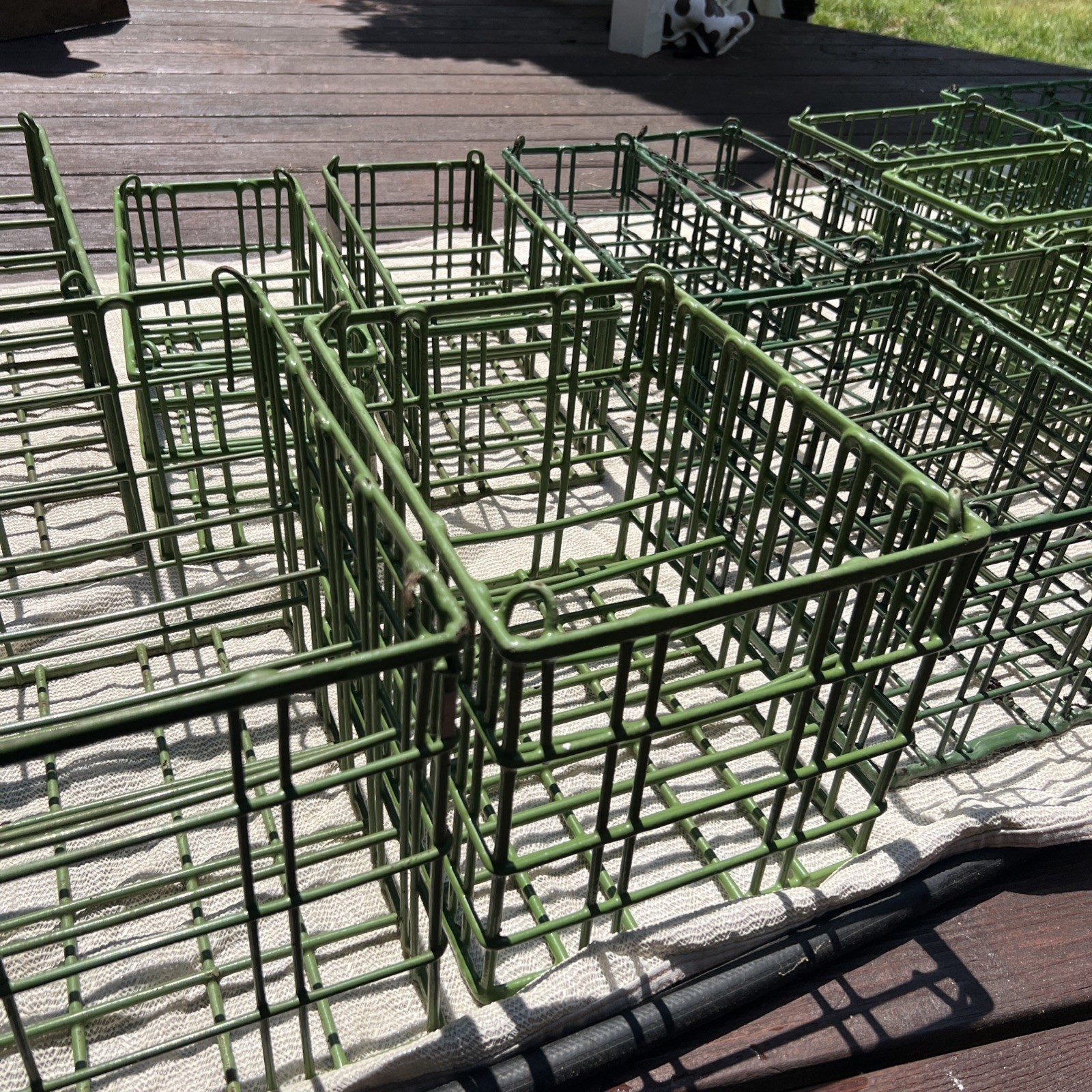 16 Used Sani Stack Coated wire Plate Washing Baskets Crates Various Sizes