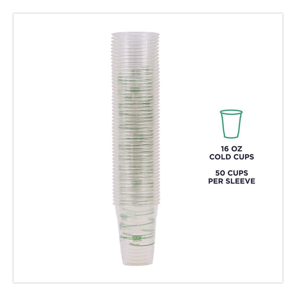 Eco-Products EPCC16GSPK 16 oz. GreenStripe Cold Cups – Clear (50/Pack) New