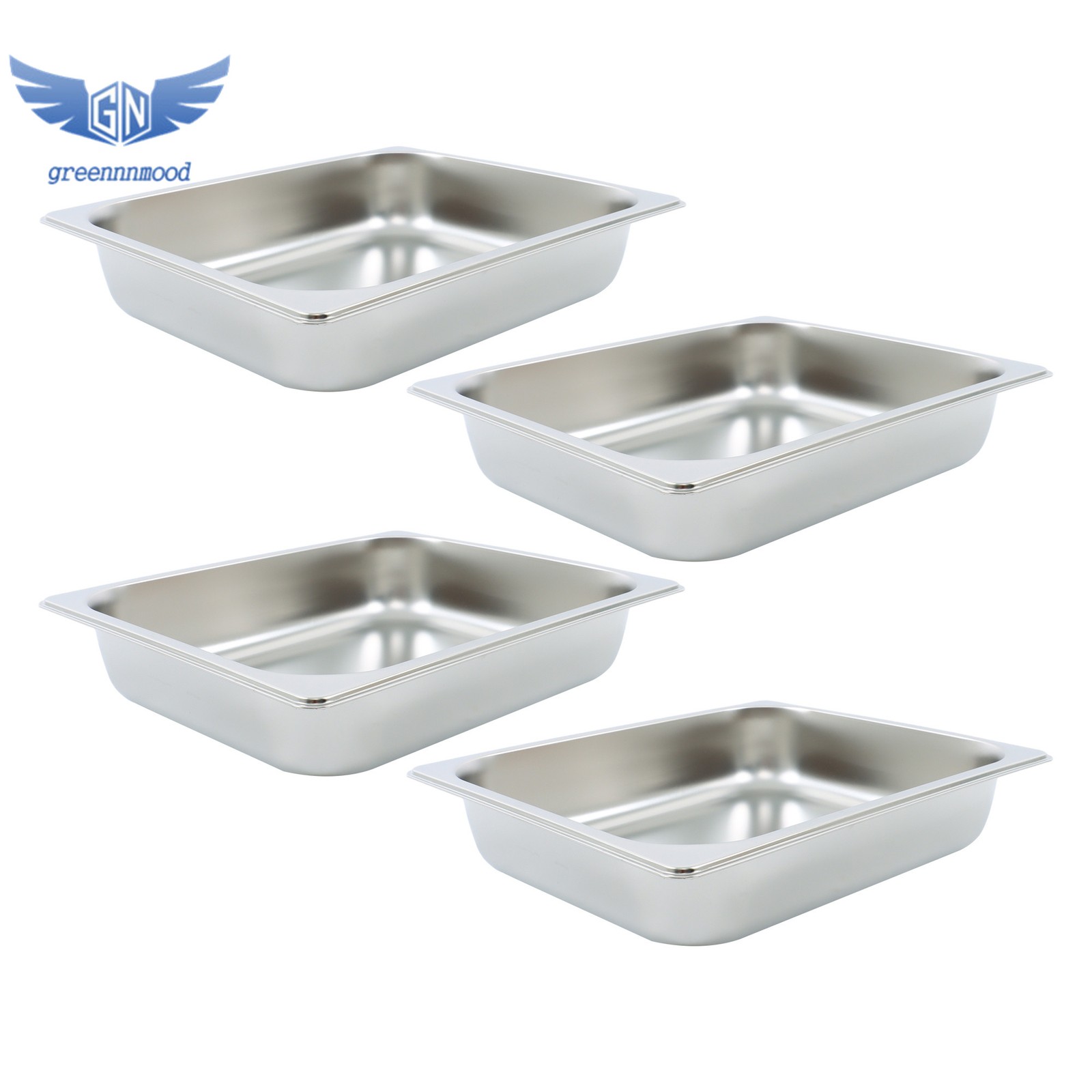 4Pcs 2.5″ Deep 1/2 Size Pans Catering Storage Metal Steamer food Catering Trays