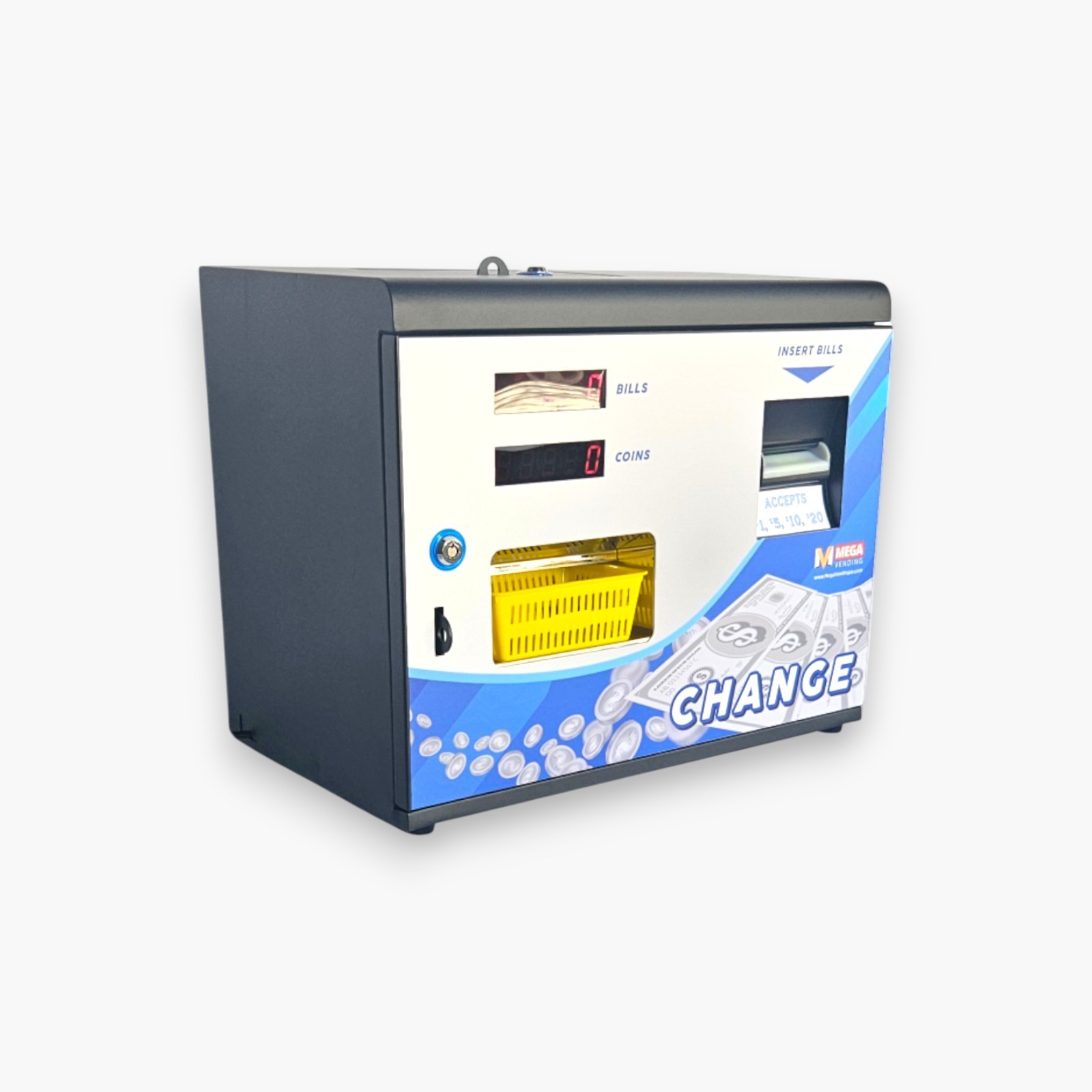 Front Load Token Change Machine with Nayax Reader 1 Year Warranty Free Shipping