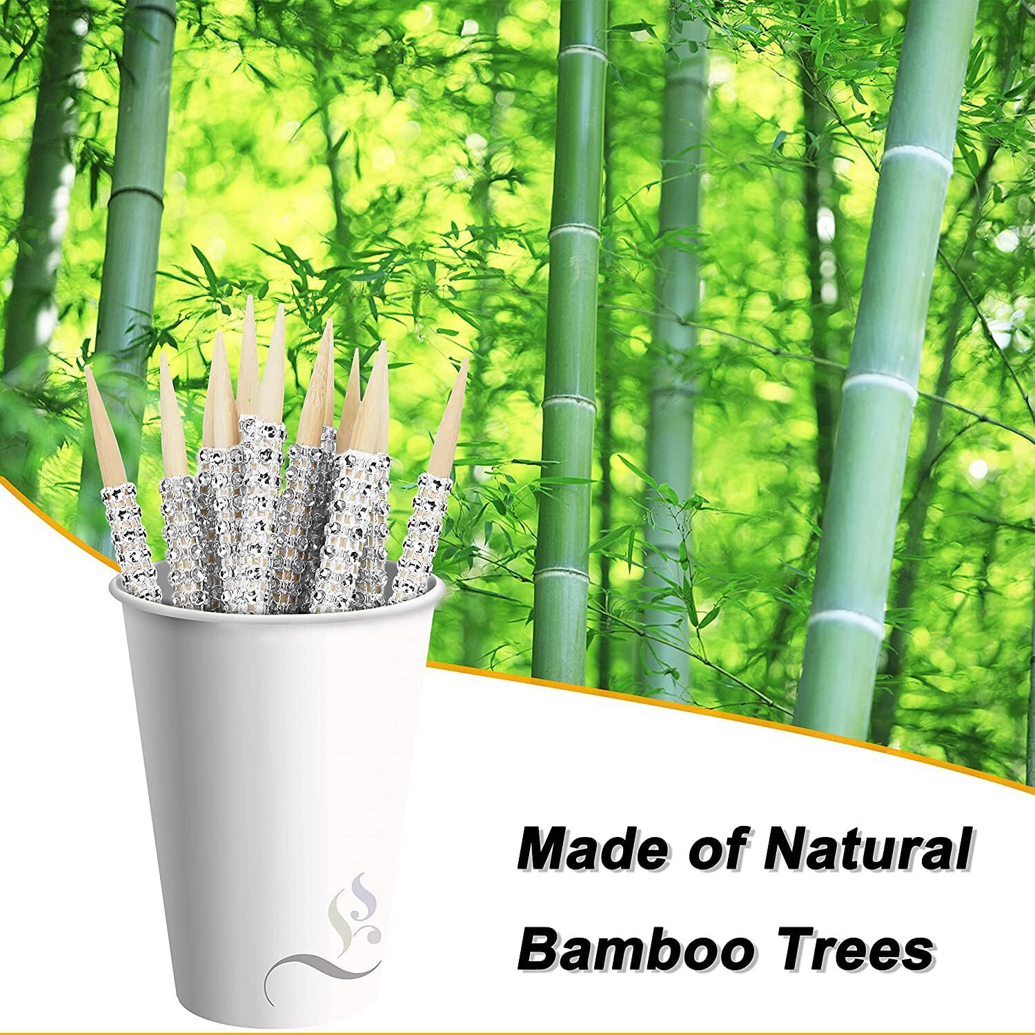 32 PCS Bling Candy Apple Bamboo Sticks Caramel Apple Wooden Pointed Skewers w…