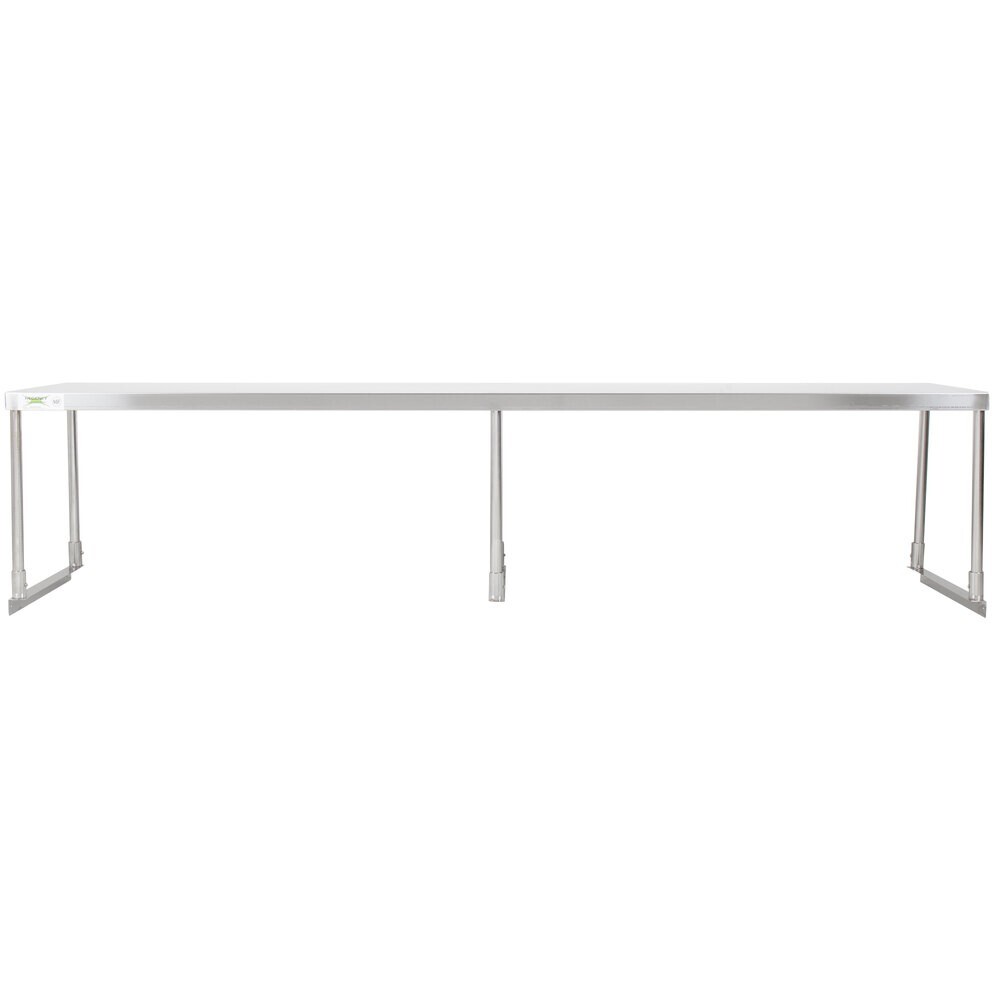 18″W x 84″D x 19″H Stainless Steel Single Deck Overshelf For Work Prep Tables