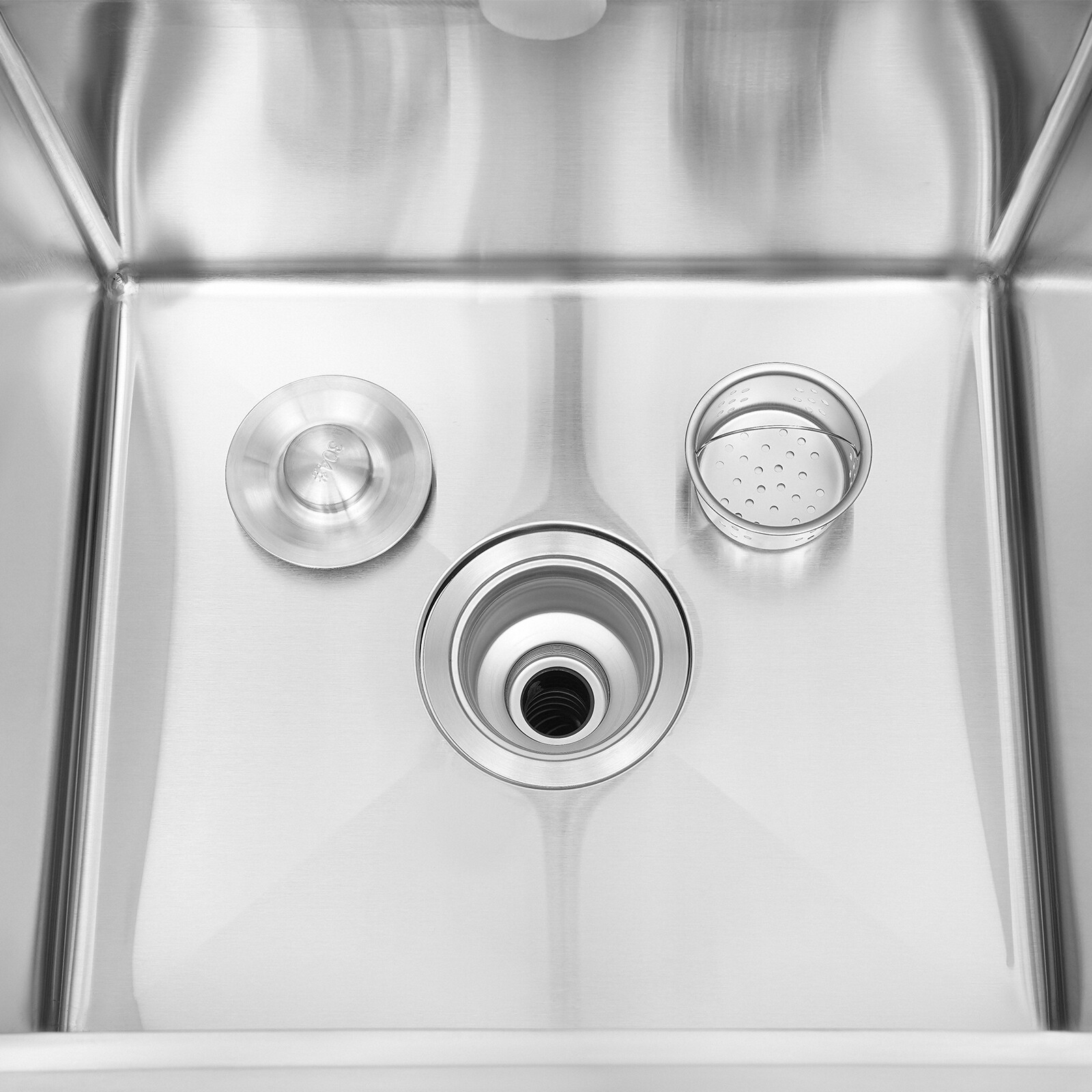 Stainless Steel Metal Sink 1 Compartment Sink With Drainboard Commercial Kitchen