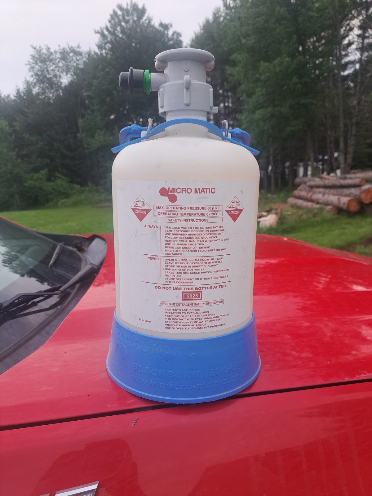 Beer Line Cleaning Bottle – 5 Litre – Coupler Cap Cleaner Micro Matic Bottle