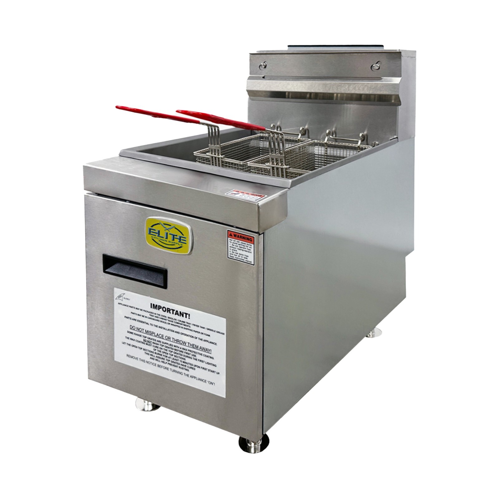 35 lbs Countertop Gas Fryer 2 Baskets 3 Burners