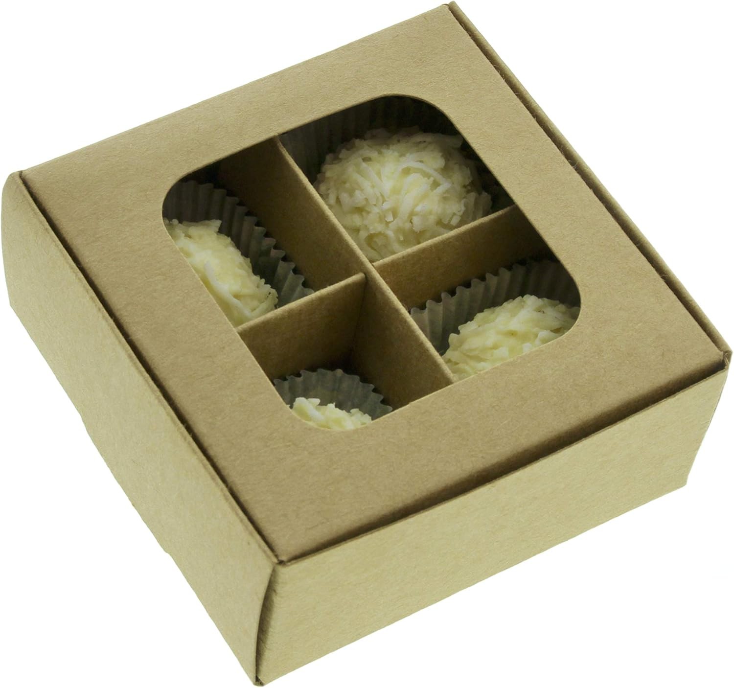 20pcs Kraft Treat Boxes with Window and X-Small – 4 compartments,
