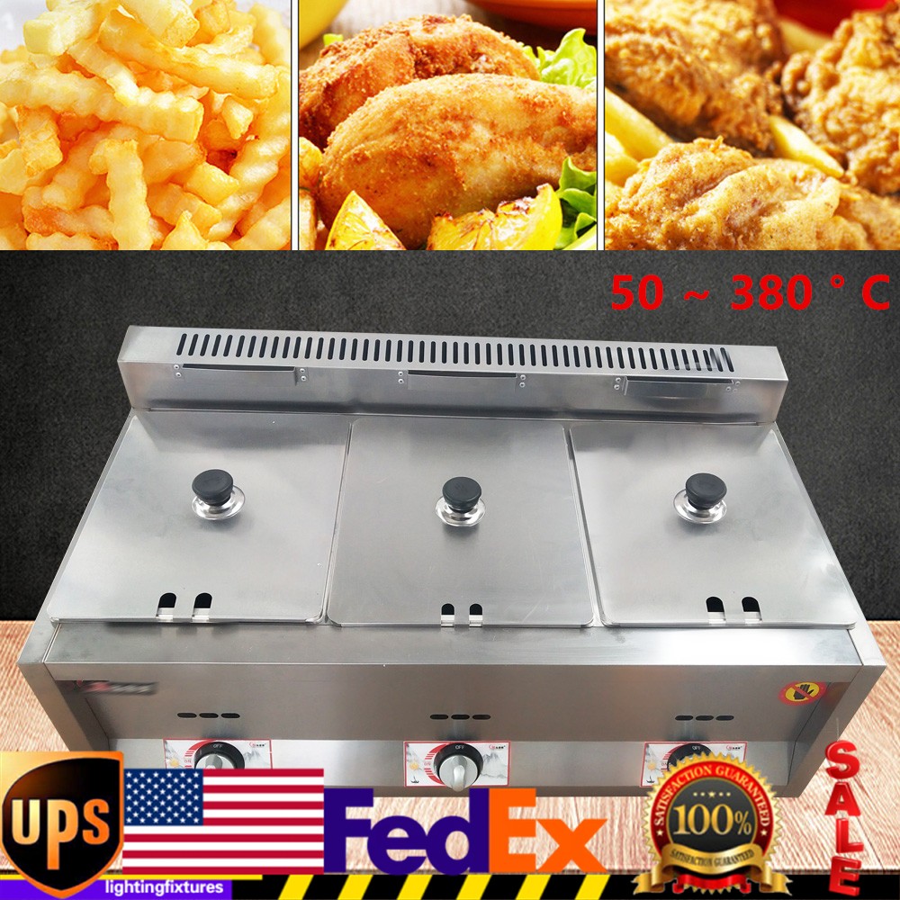3-Pan Propane Gas Food Warmer Restaurant Tabletop Desktop Countertop Steam Table