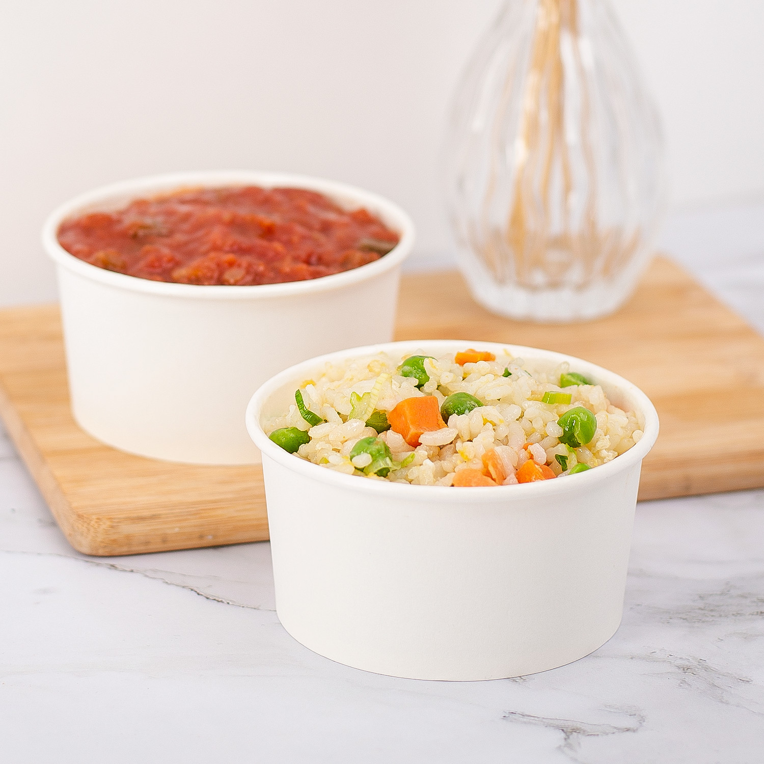 Karat Earth Eco-Friendly 6oz Paper Food Container (90.8mm) , White – 1,000 ct