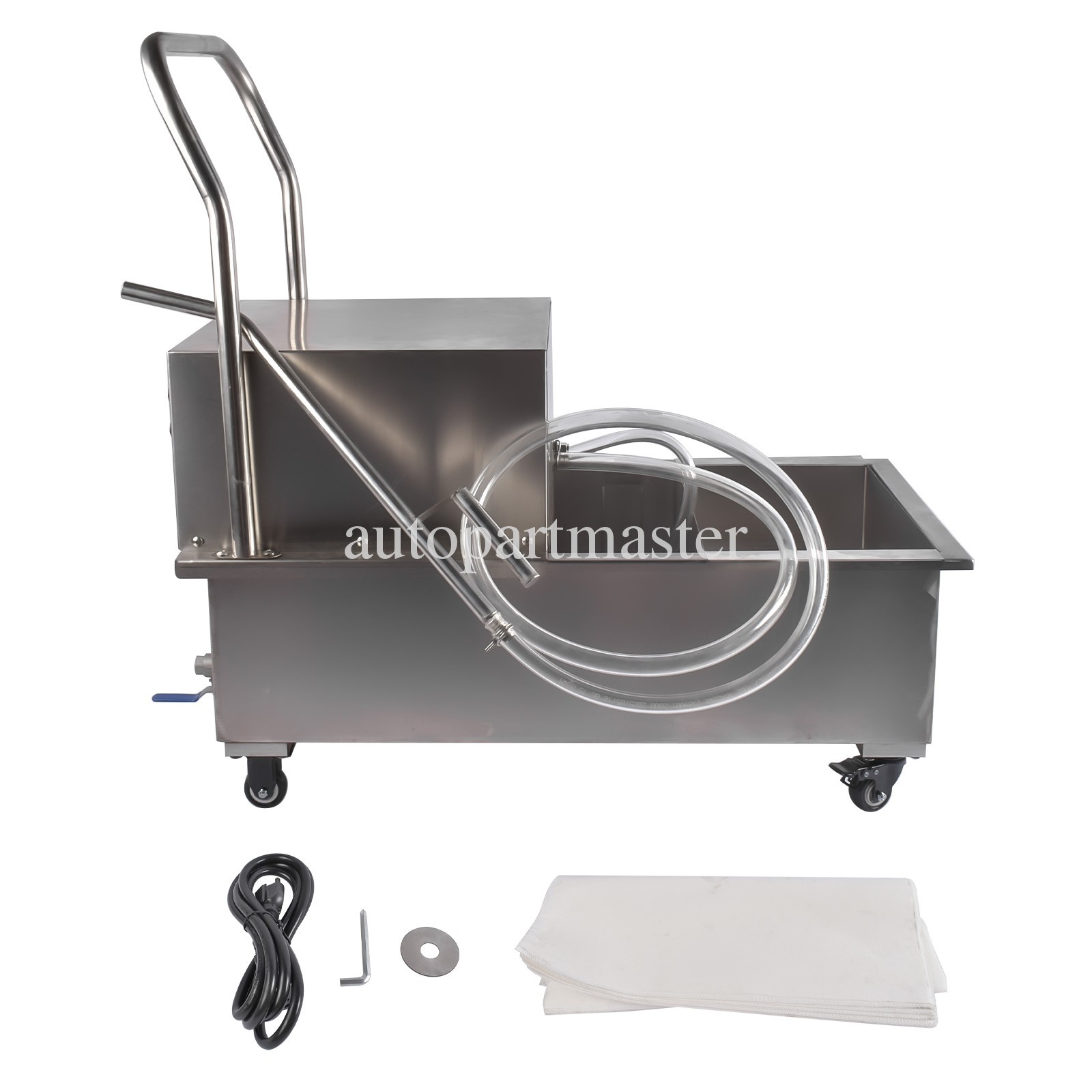Fryer Oil Filter Commercial Cooking Oil Filtration System 370W 110V