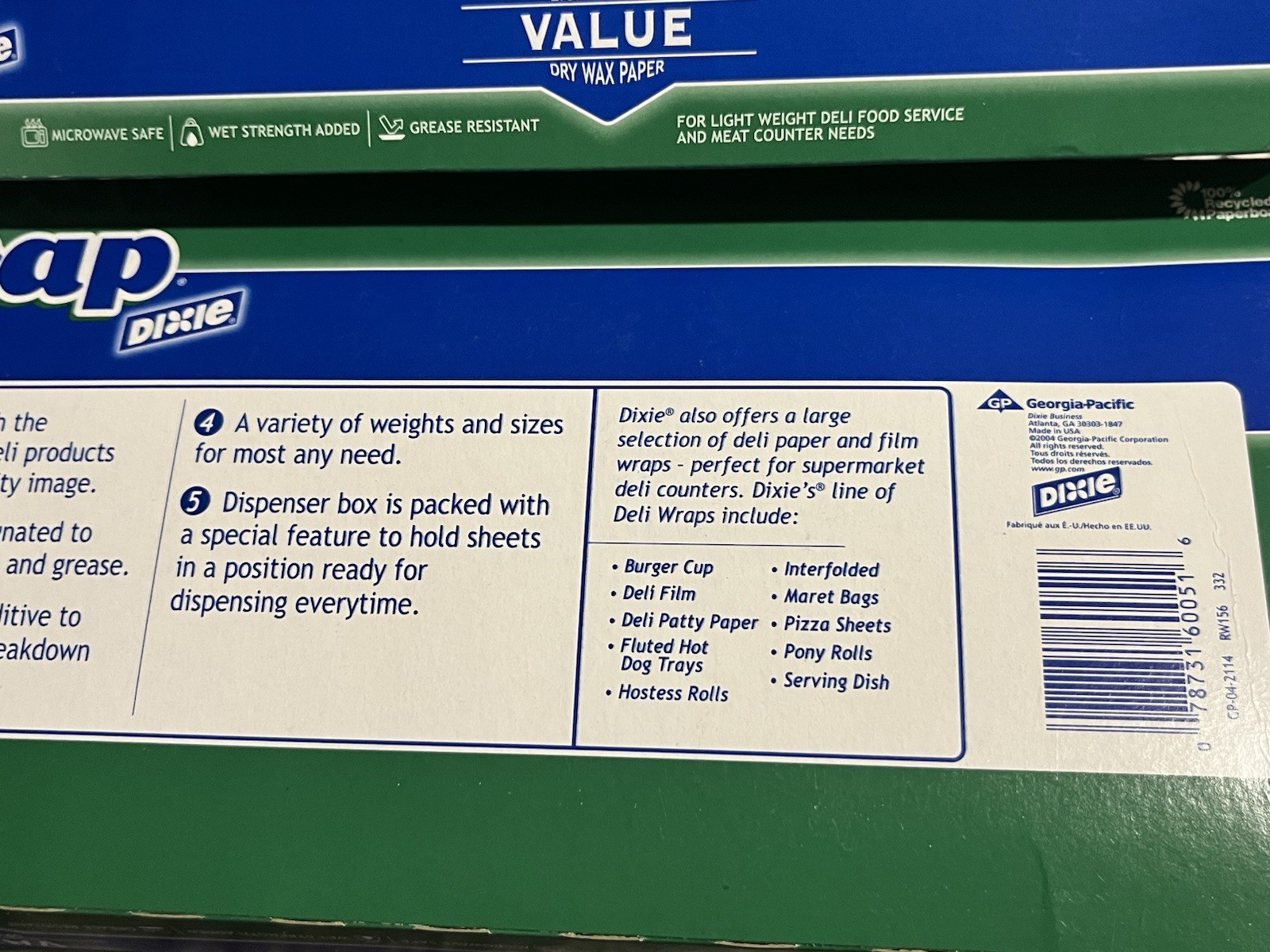 15″x10.75″ DIXIE RITE WRAP INTERFOLD DELI LIGHT WEIGHT DRY WAX PAPER 2000 SHEETS