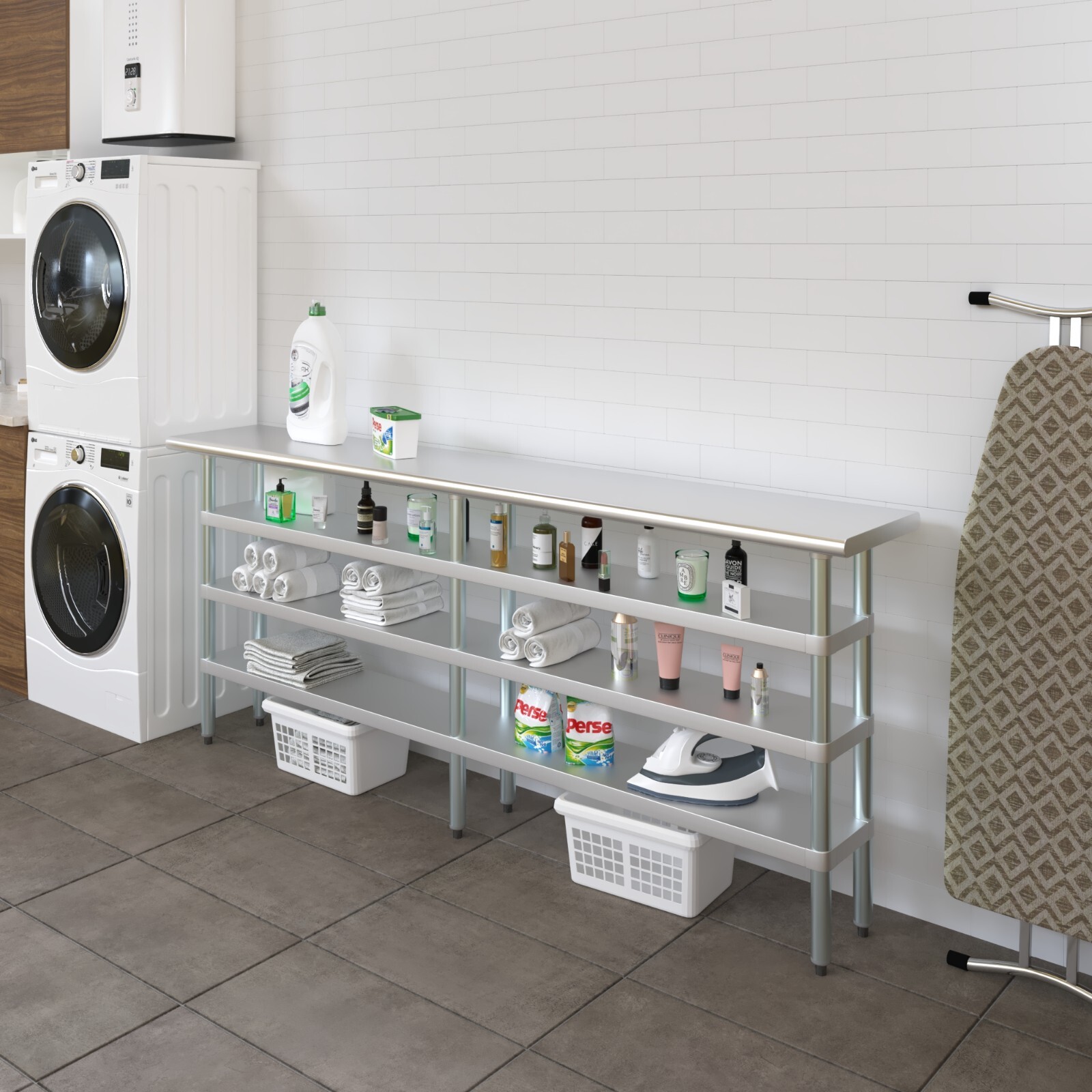 14 in. x 84 in. Stainless Steel Table With Three Undershelves
