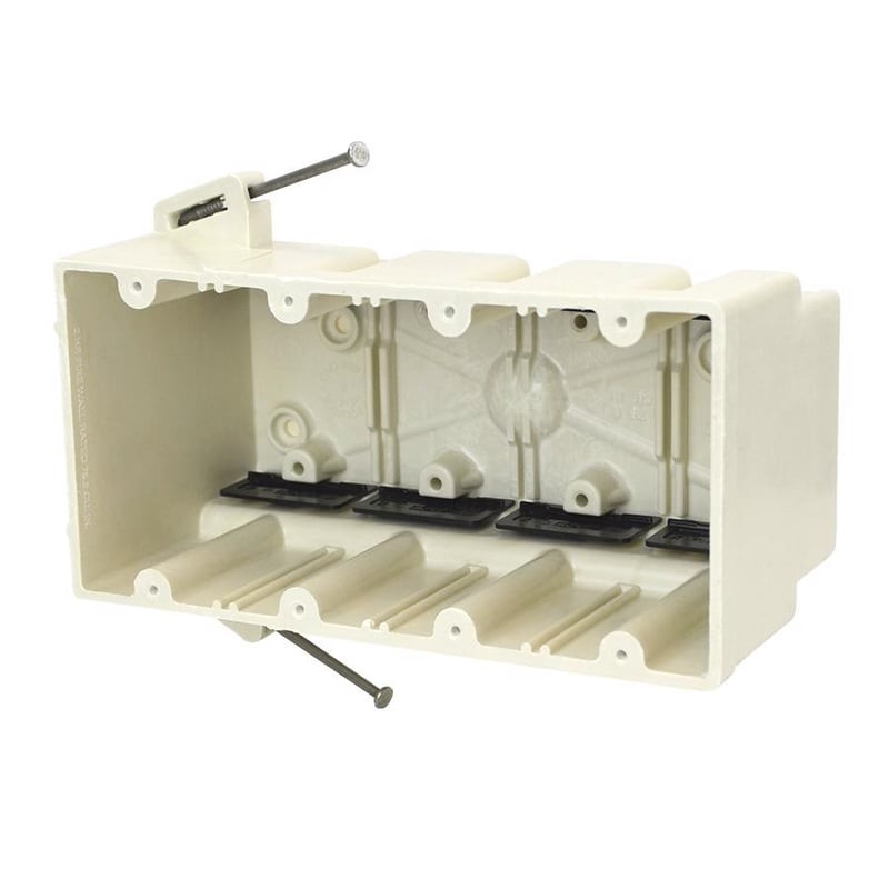 Allied Moulded 4304-NK 4 Gang Box New Work PVC Electrical Box