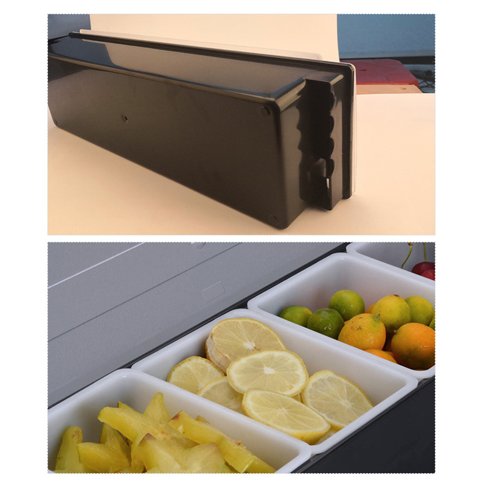 Condiment Tray Bar Caddy 3/4/5 Compartments Garnish Station Food Tray Bar Holder