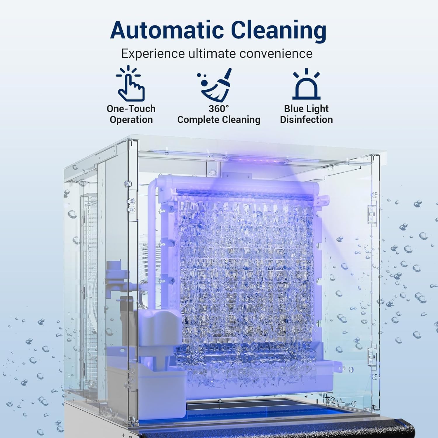 Commercial Ice Maker 550LBS/24H with 350LBS Storage Bin Auto Self-Cleaning