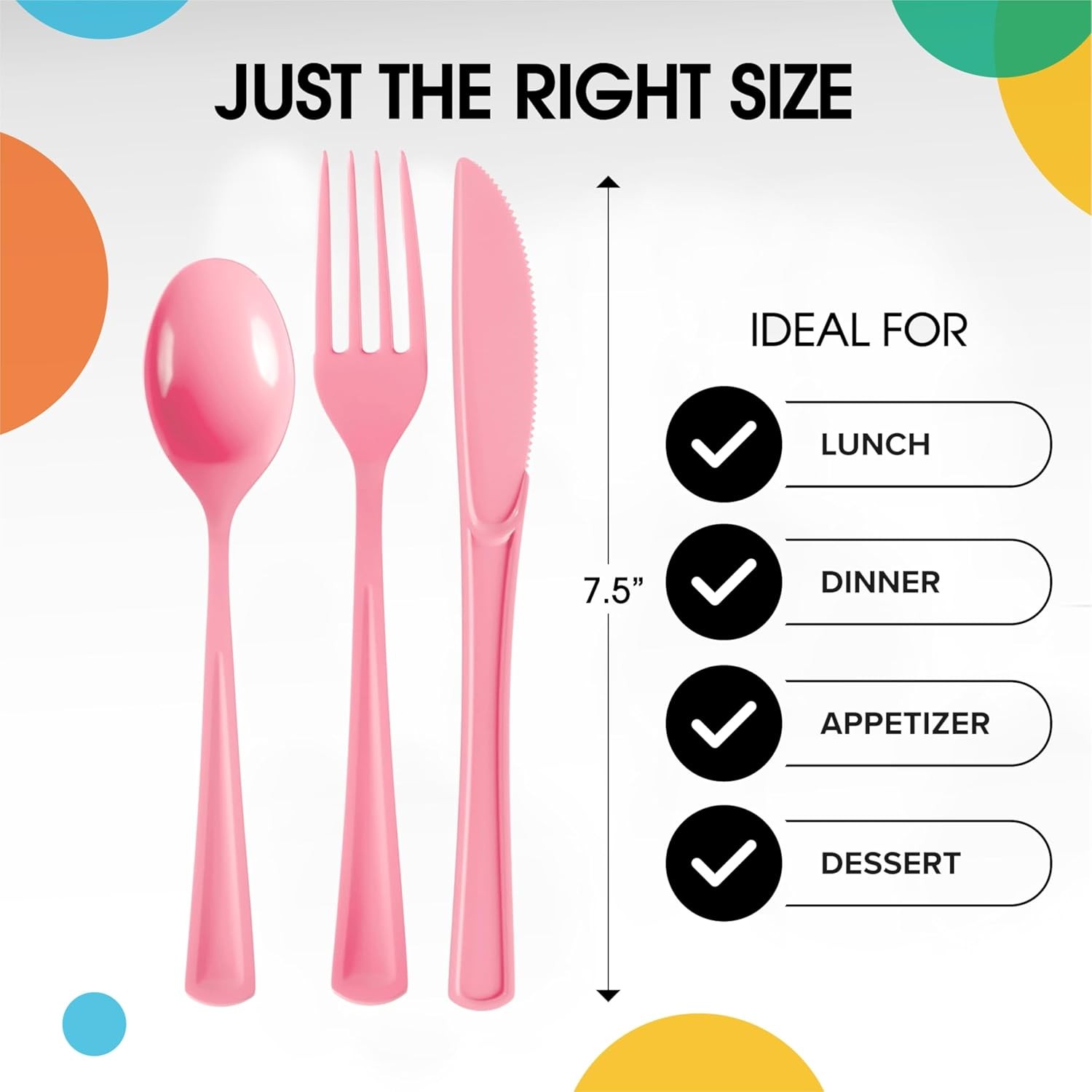 Pink Plastic Silverware Heavy Duty 160 Pcs Pink Plastic Cutlery Set Disposable