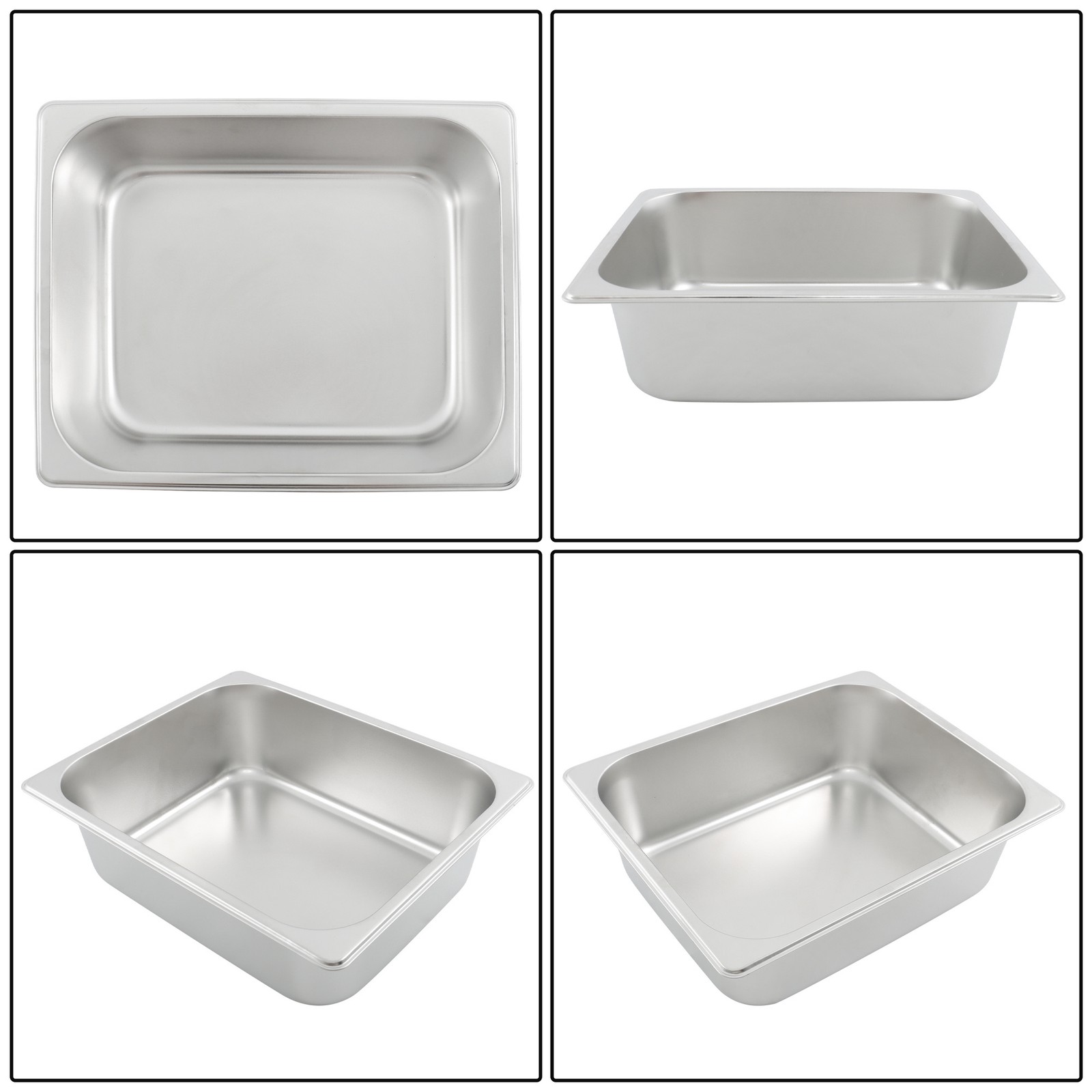 4 Pack Half Size Hotel Pans 1/2 Size 4″ Deep Stainless Steel Steam Table Pan