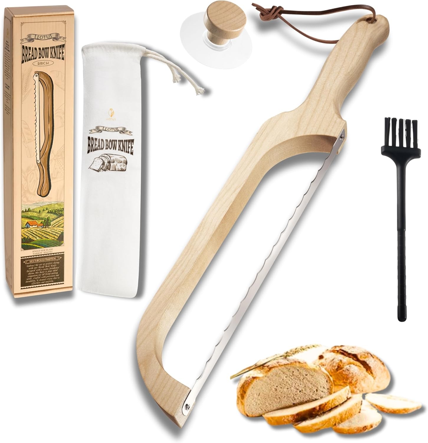 16.5″ bow design with stainless steel serrated blade for various breads