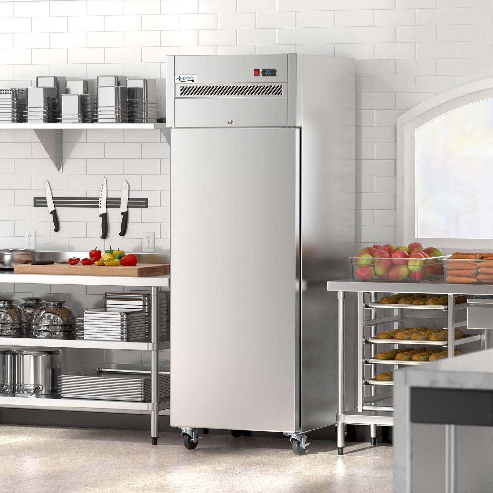 29″ Solid Door Stainless Steel Reach-In Refrigerator