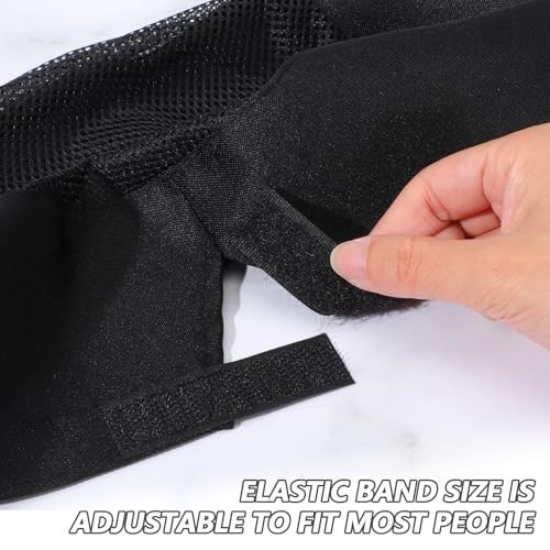 12 Pcs Adjustable Chef Hats for Adults, Black Cooking Caps with Breathable Mesh