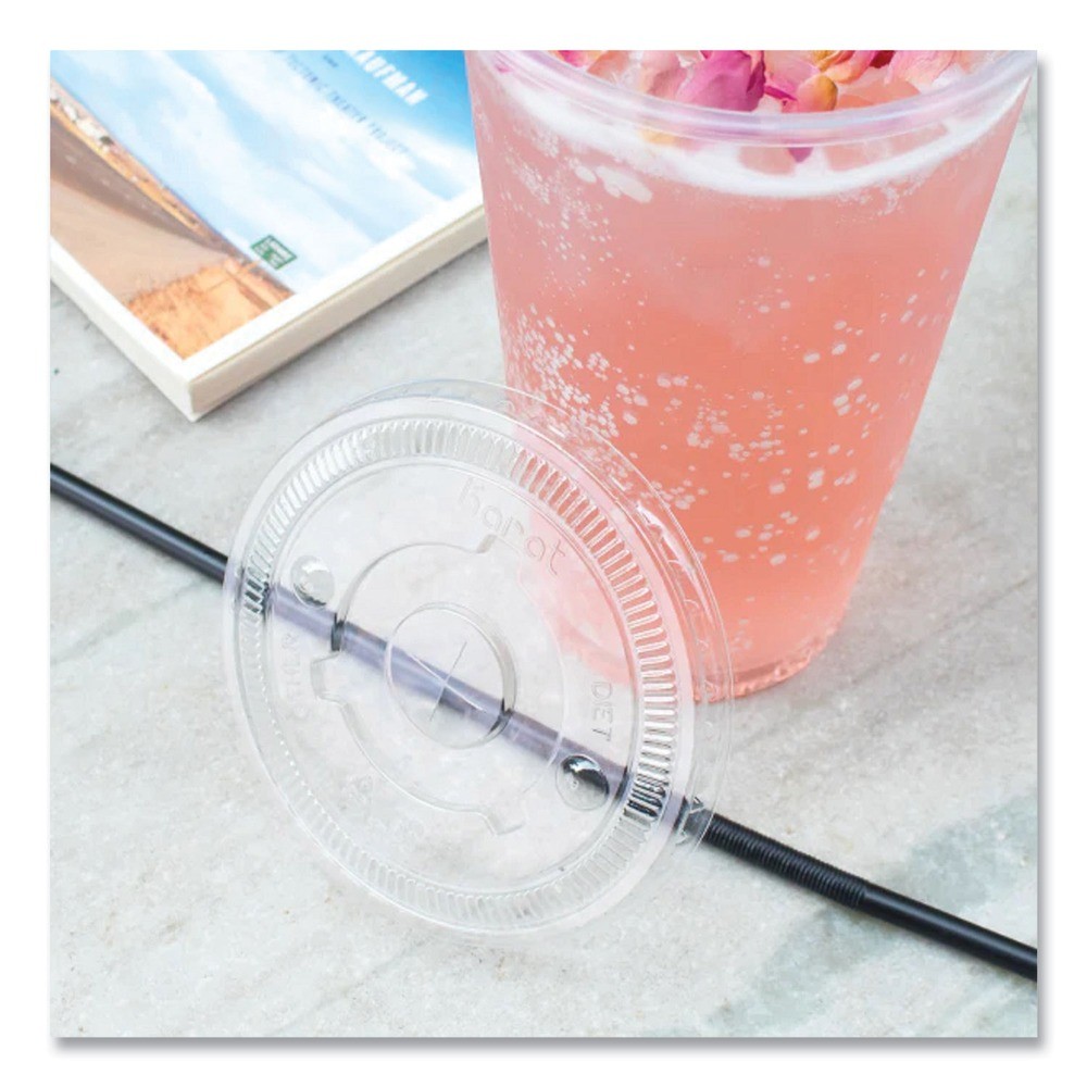 Karat KRTCKCL1045 32 oz. Cold Cup Flat PET Plastic Lids – Clear (600/Carton) New