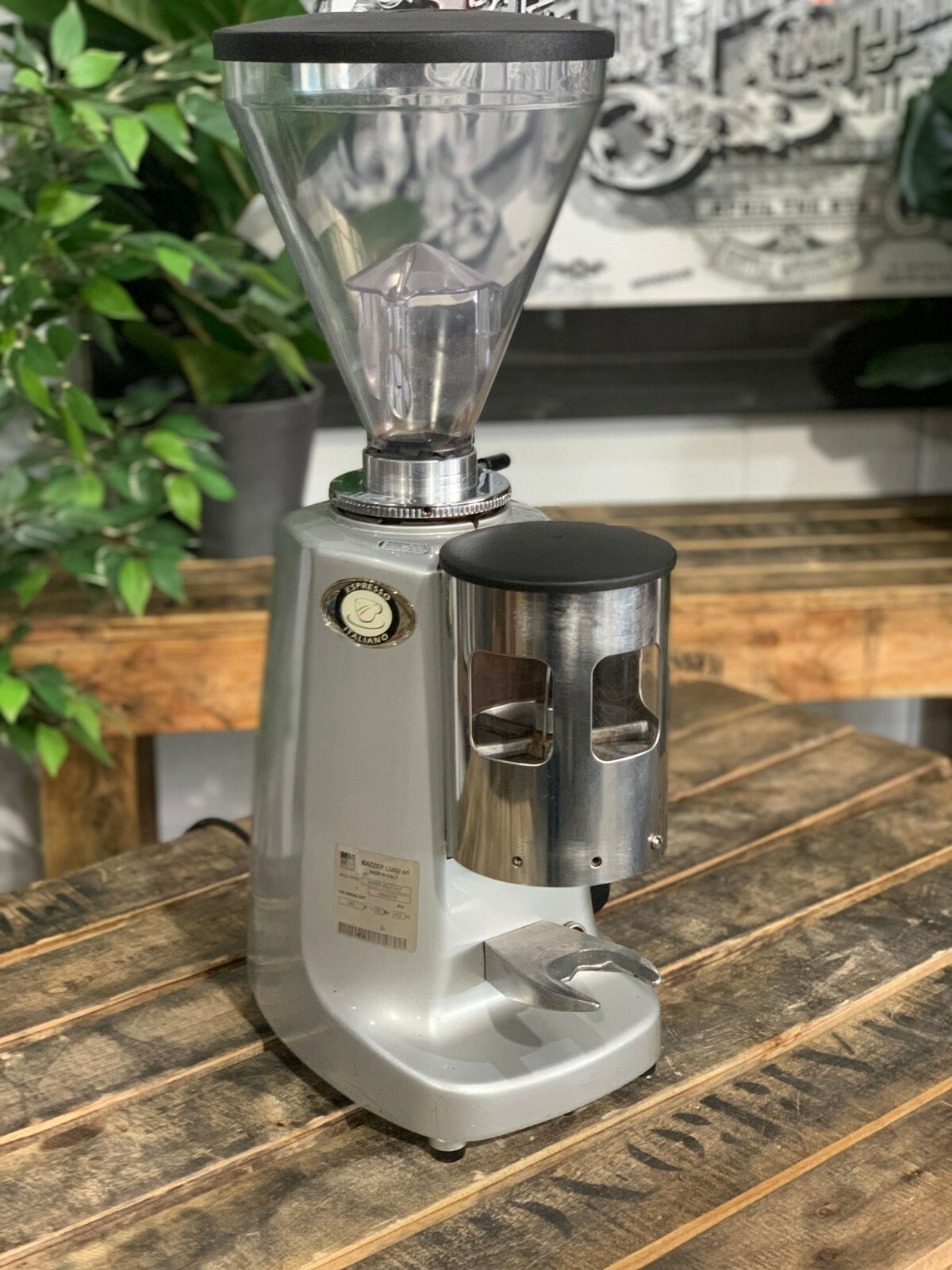 MAZZER SUPER JOLLY AUTOMATIC SILVER ESPRESSO COFFEE GRINDER COMMERCIAL CAFE