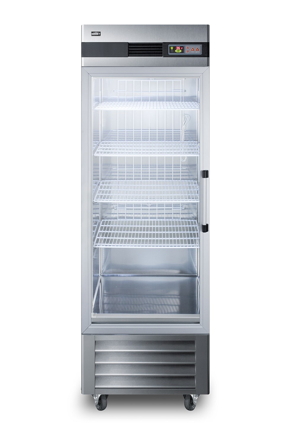 Summit SCR23GLH 28″W 23 Cu. Ft. Commercial Reach-In Refrigerator – Stainless