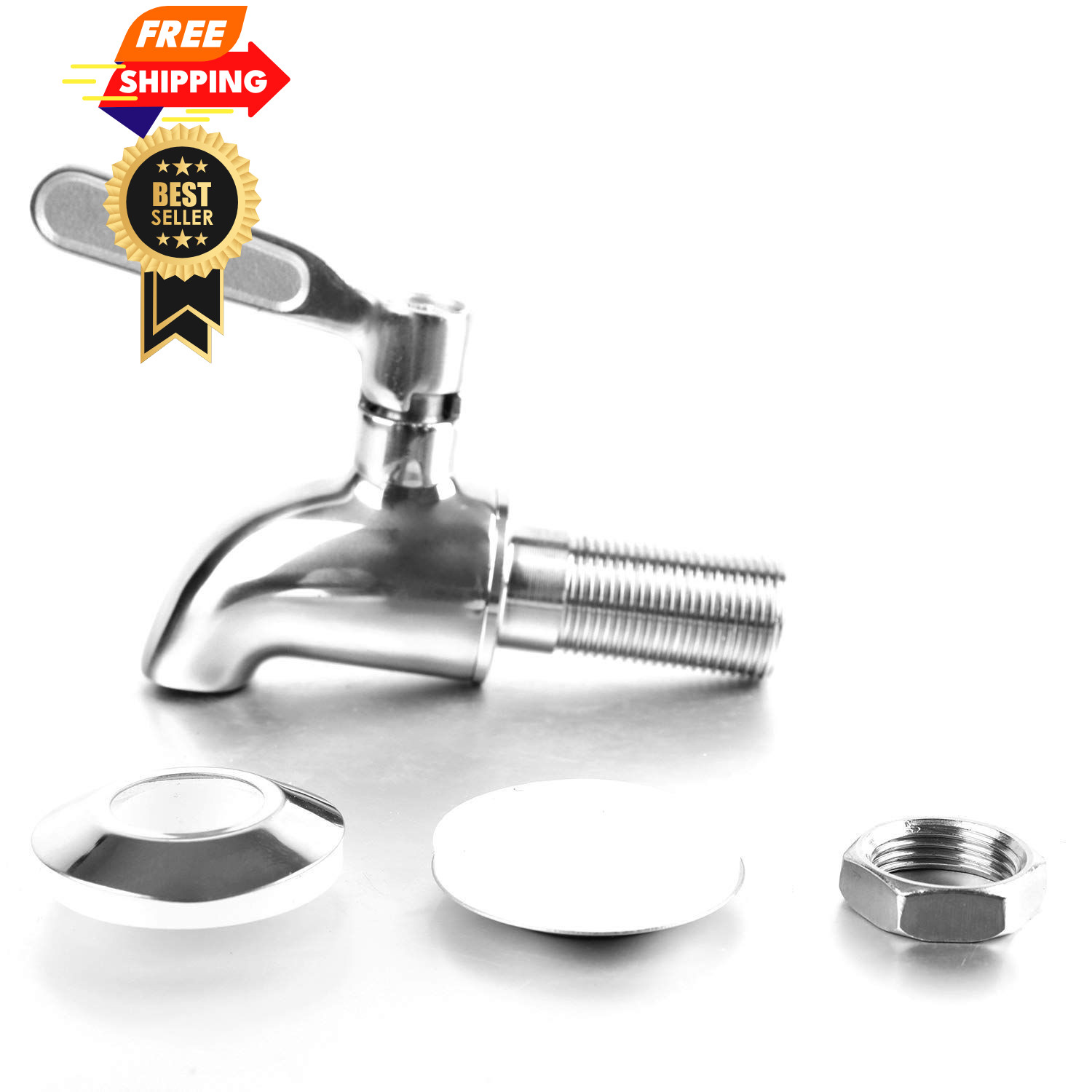 Bekith 2 Pack Beverage Dispenser Replacement Spigot, Stainless Steel Sliver