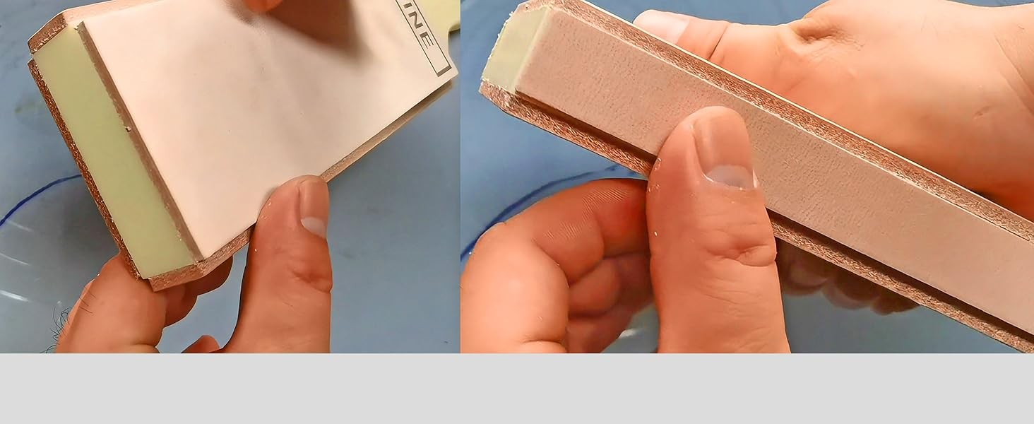 4-Sided Leather Strop with Diamond Polishing Compound, Extra Large 15.7″x3″,