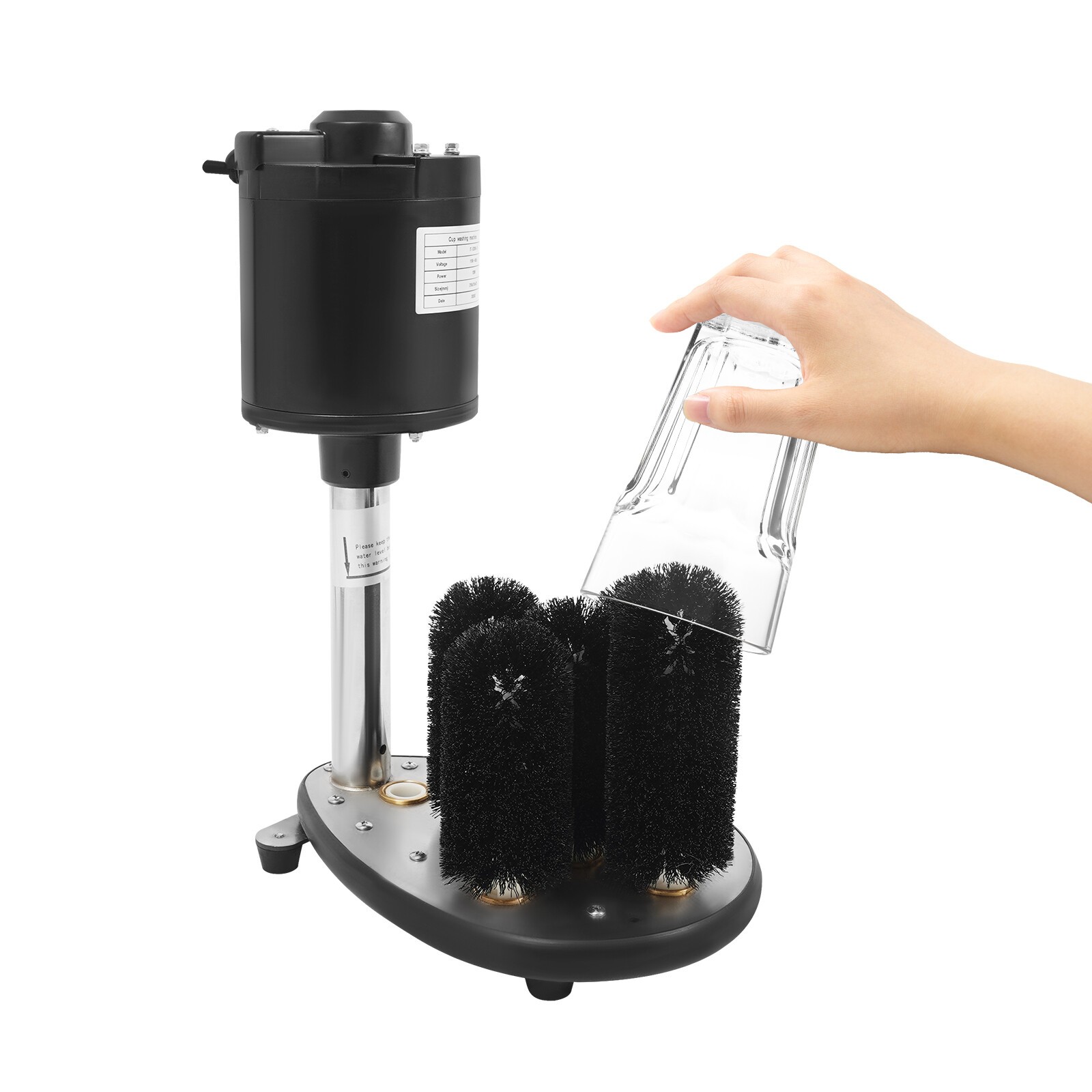 Electric Glass Washer 5-Brush Electric Commercial Wine Glass Cleaning Machine