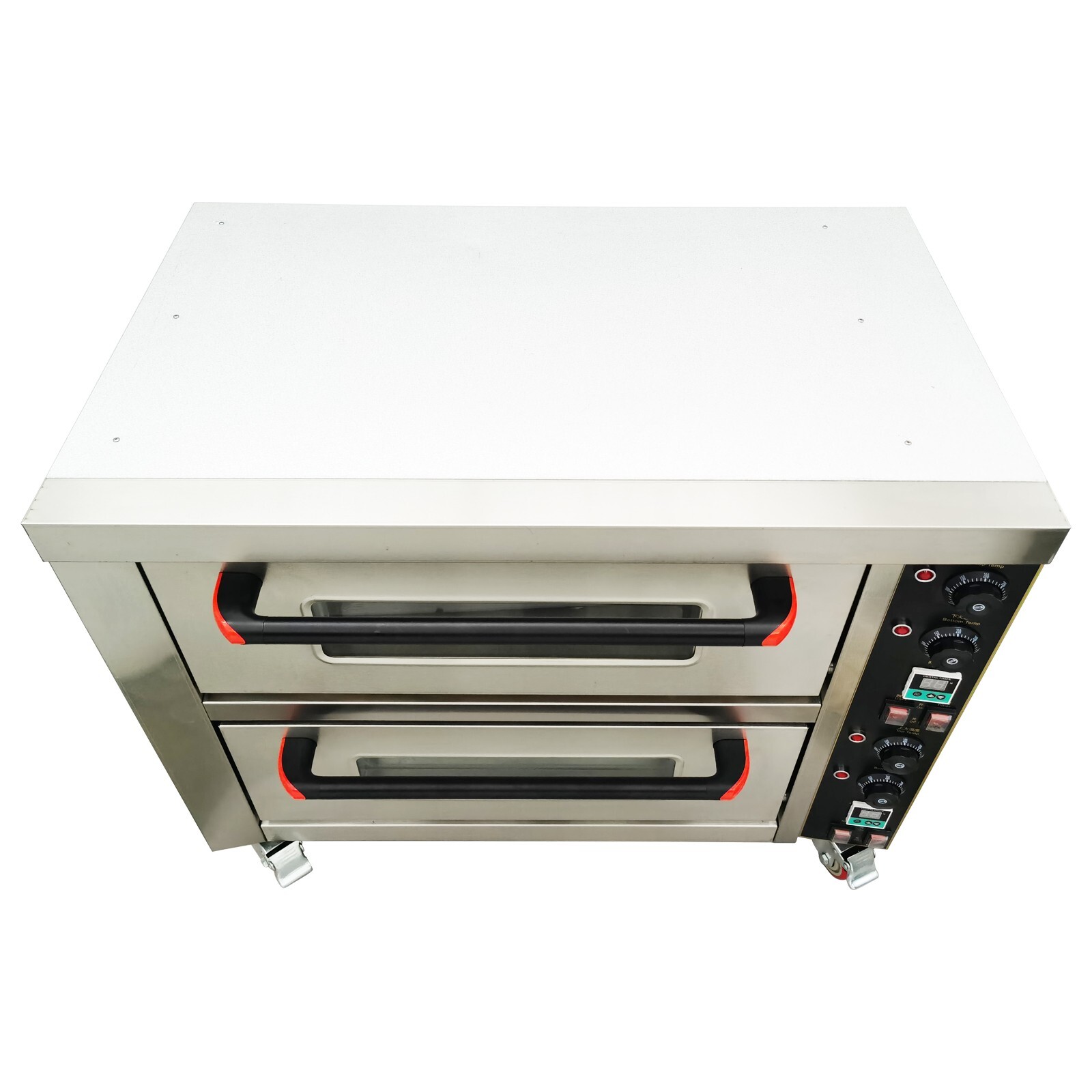 220V 2-layer 23.2″ Commercial Pizza Oven 8.7HP 68℉-572℉ 0-99min Timer