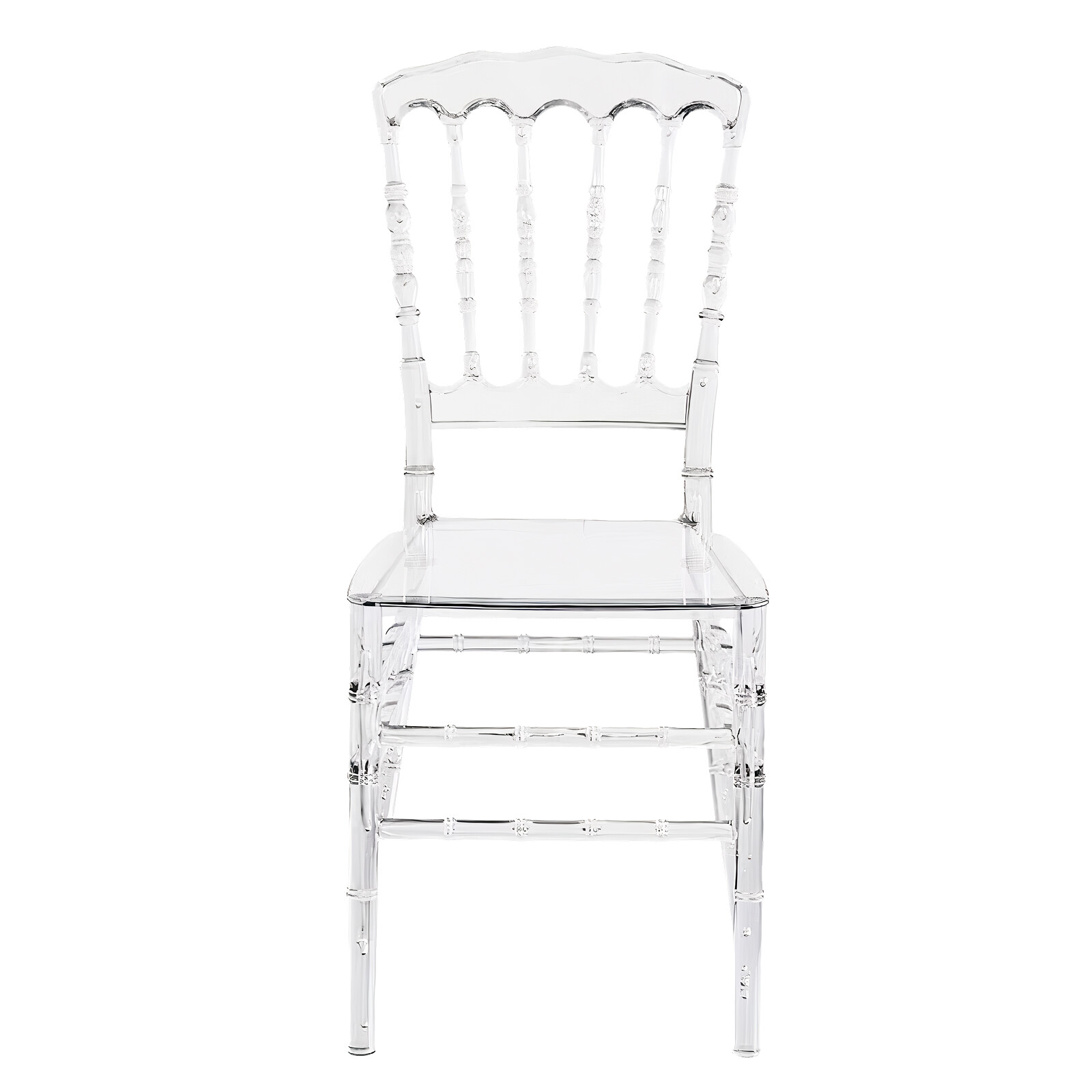 Clearance Set of 4 Ghost Acrylic Transparent Clear Stackable Dining Chairs