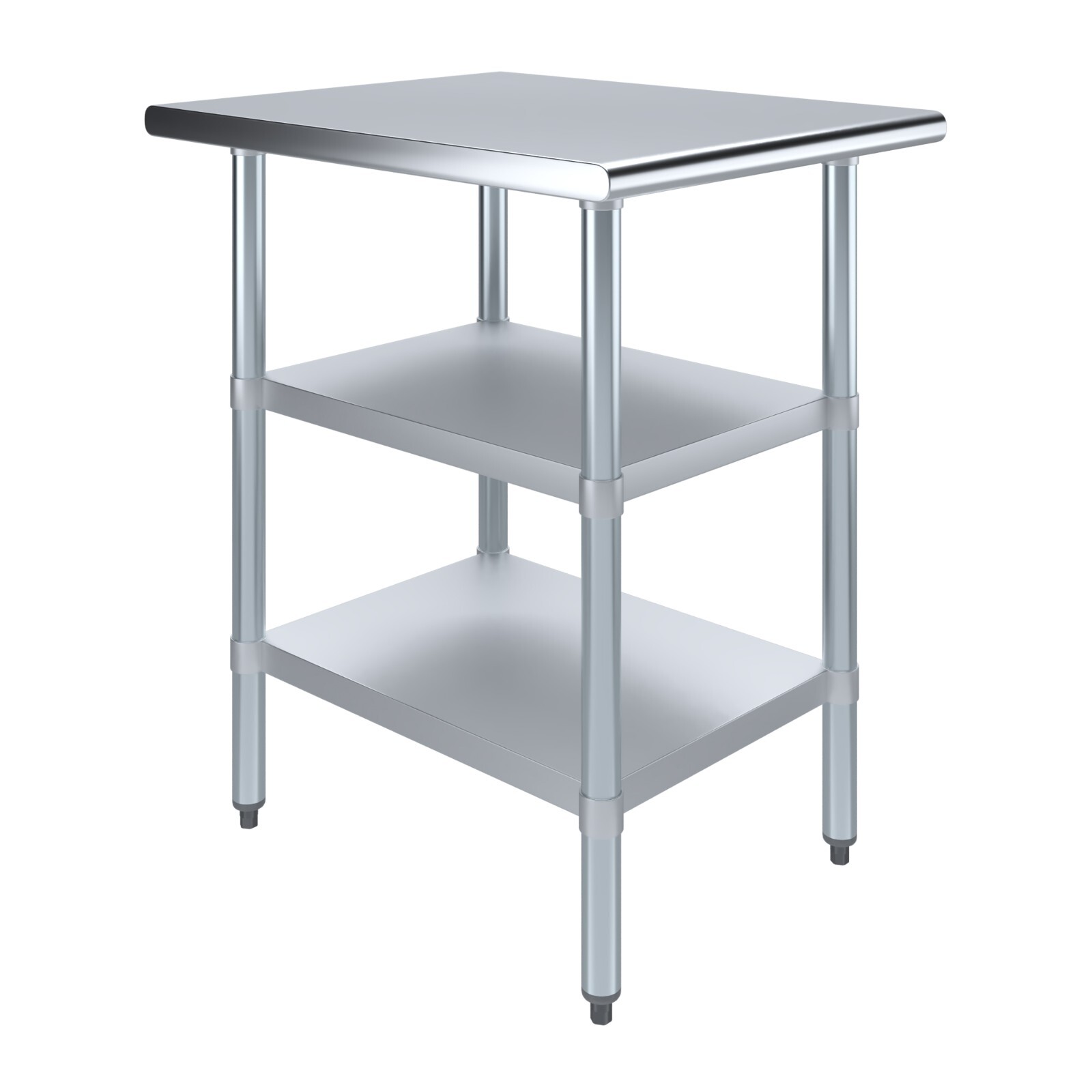 Stainless Steel Food Prep Work Metal Utility Table with Two Undershelf 24”x24”