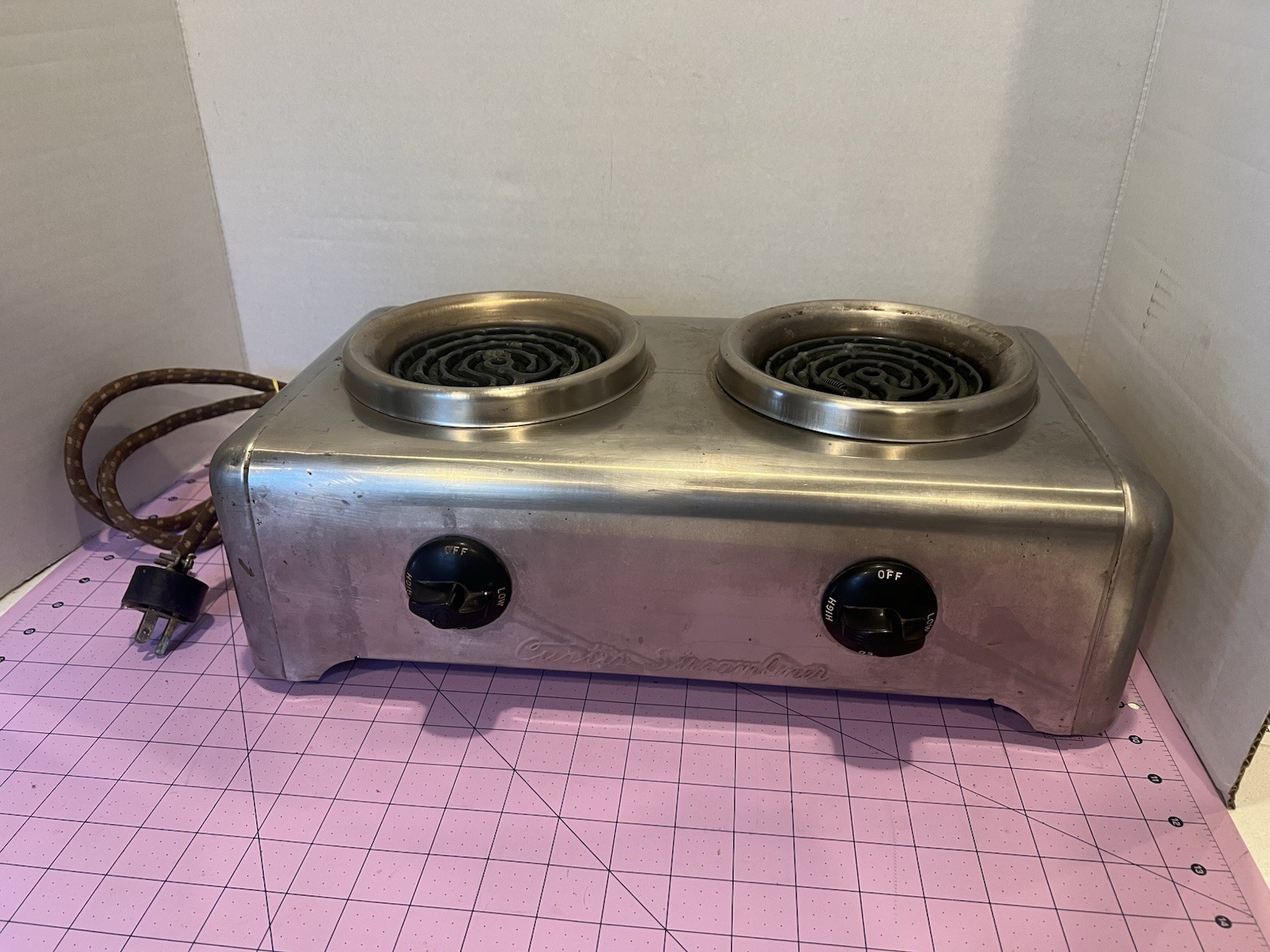 VINTAGE 1950’s Wilbur Curtis E2 SS Coffee DUAL Server Warmer Stainless Steel USA