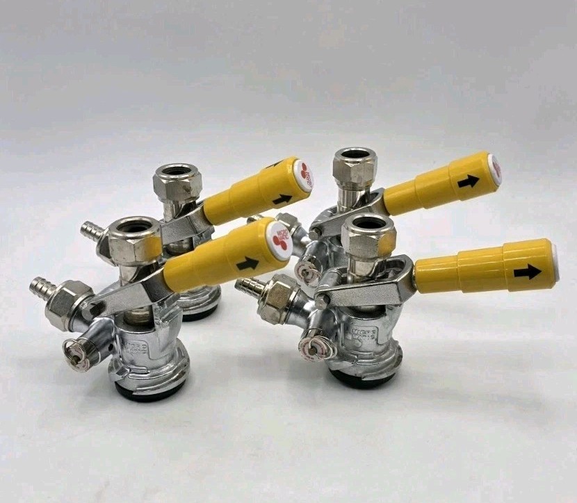 4 Micro Matic US Sankey Brass Keg Coupler – D System – Value Yellow Lever