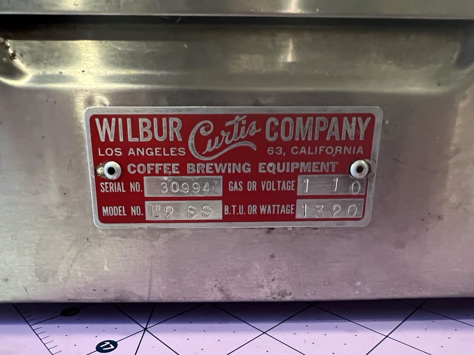 VINTAGE 1950’s Wilbur Curtis E2 SS Coffee DUAL Server Warmer Stainless Steel USA