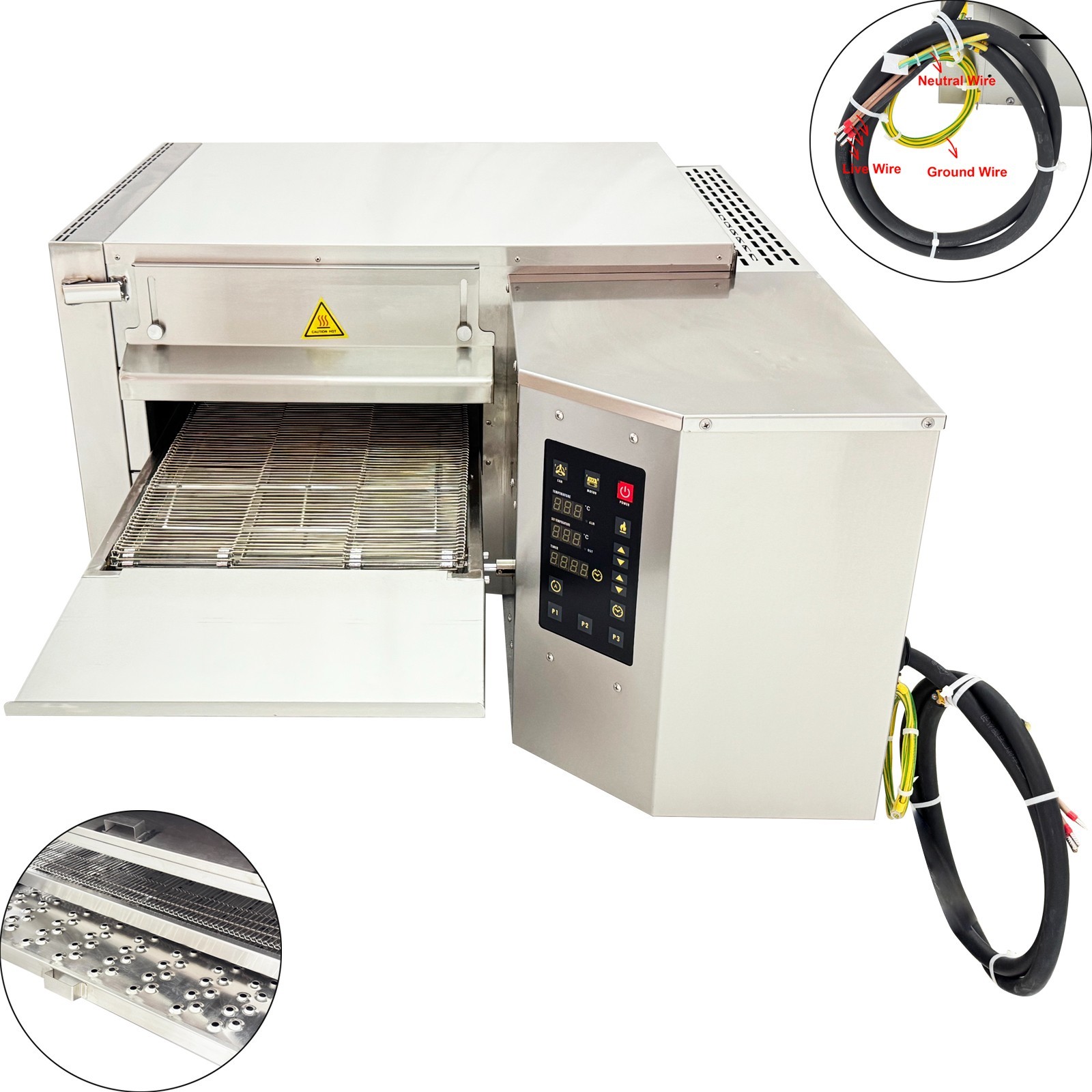 220V 3PH 15″ Electric Conveyor Pizza Oven Commercial Baking Electric Oven 9KW