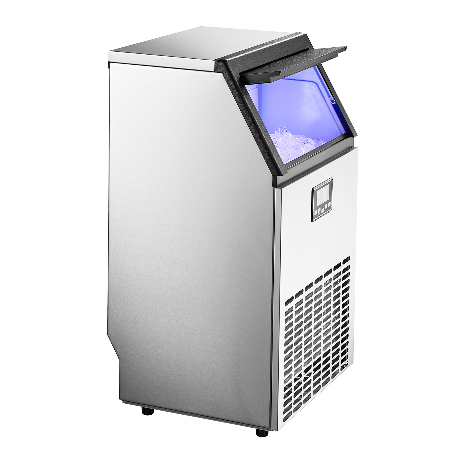 Uimoso 130lb/24H Commercial Ice Maker Crescent-shaped Ice Cube Machine Stainless
